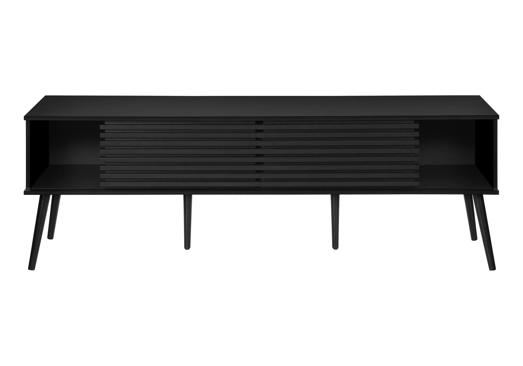 TV Stand, Media Entertainment Center, Storage Cabinet, Console, Storage Shelves, Bedroom, Living Room, Contemporary, Modern - Black - Image 4