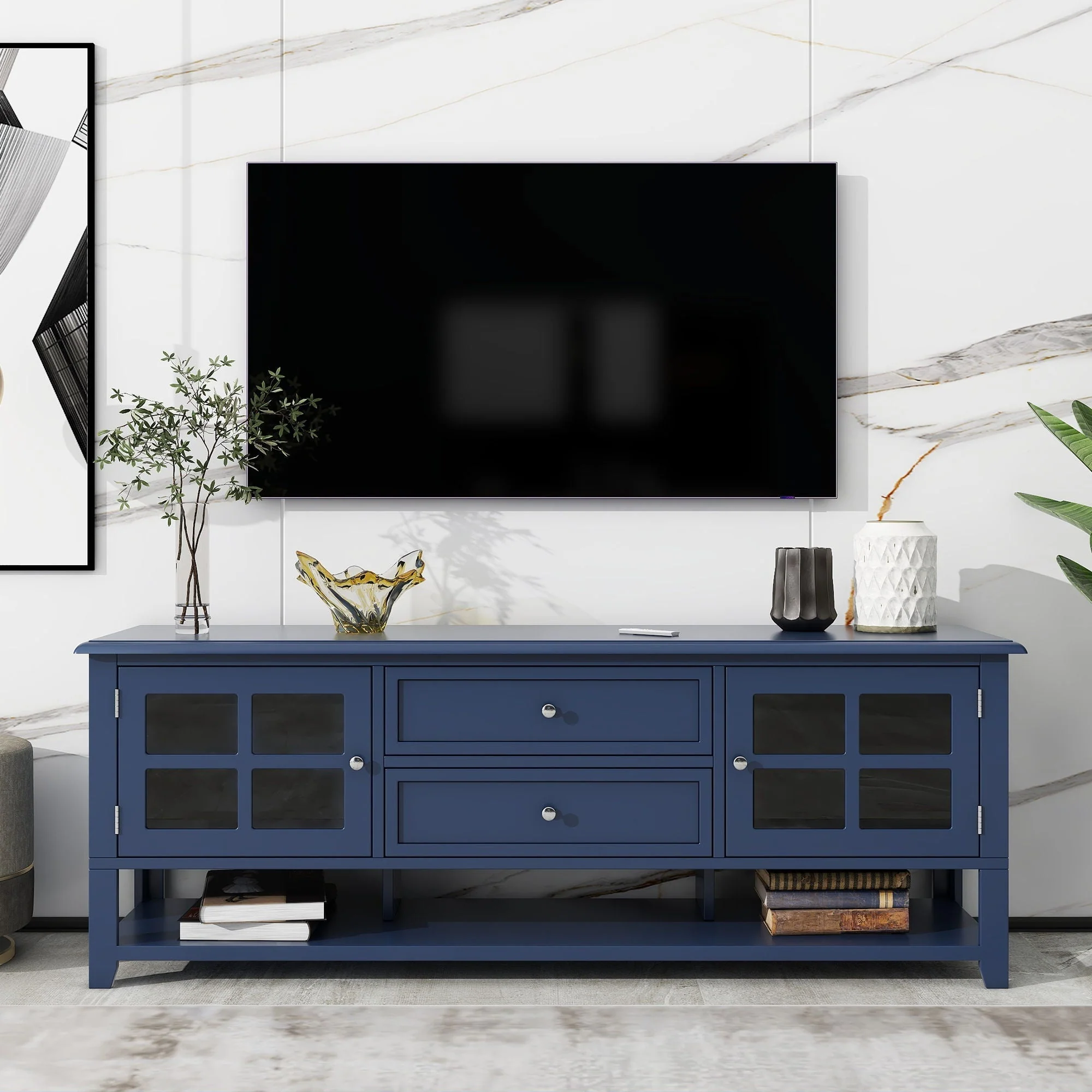 TV Stand With Dual Drawers and Hidden Storage - Image 5
