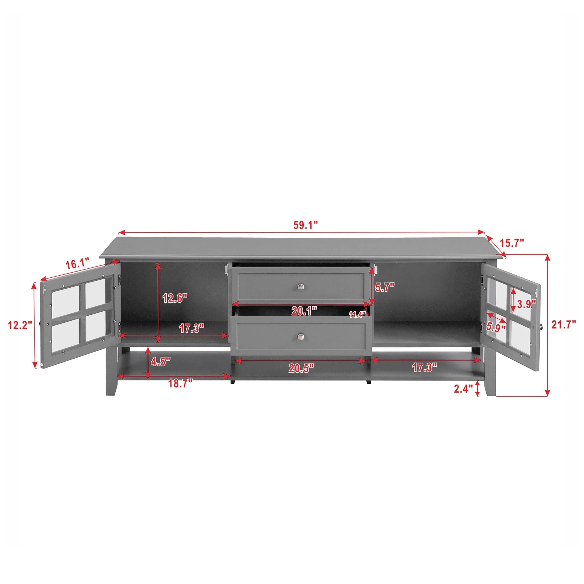TV Stand With Dual Drawers and Hidden Storage - Image 8