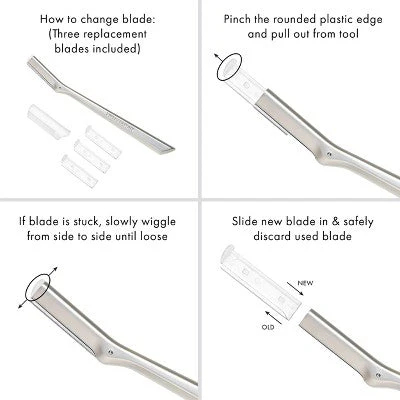 Tweezerman Facial Razor Blades Refill 4ct - Image 5