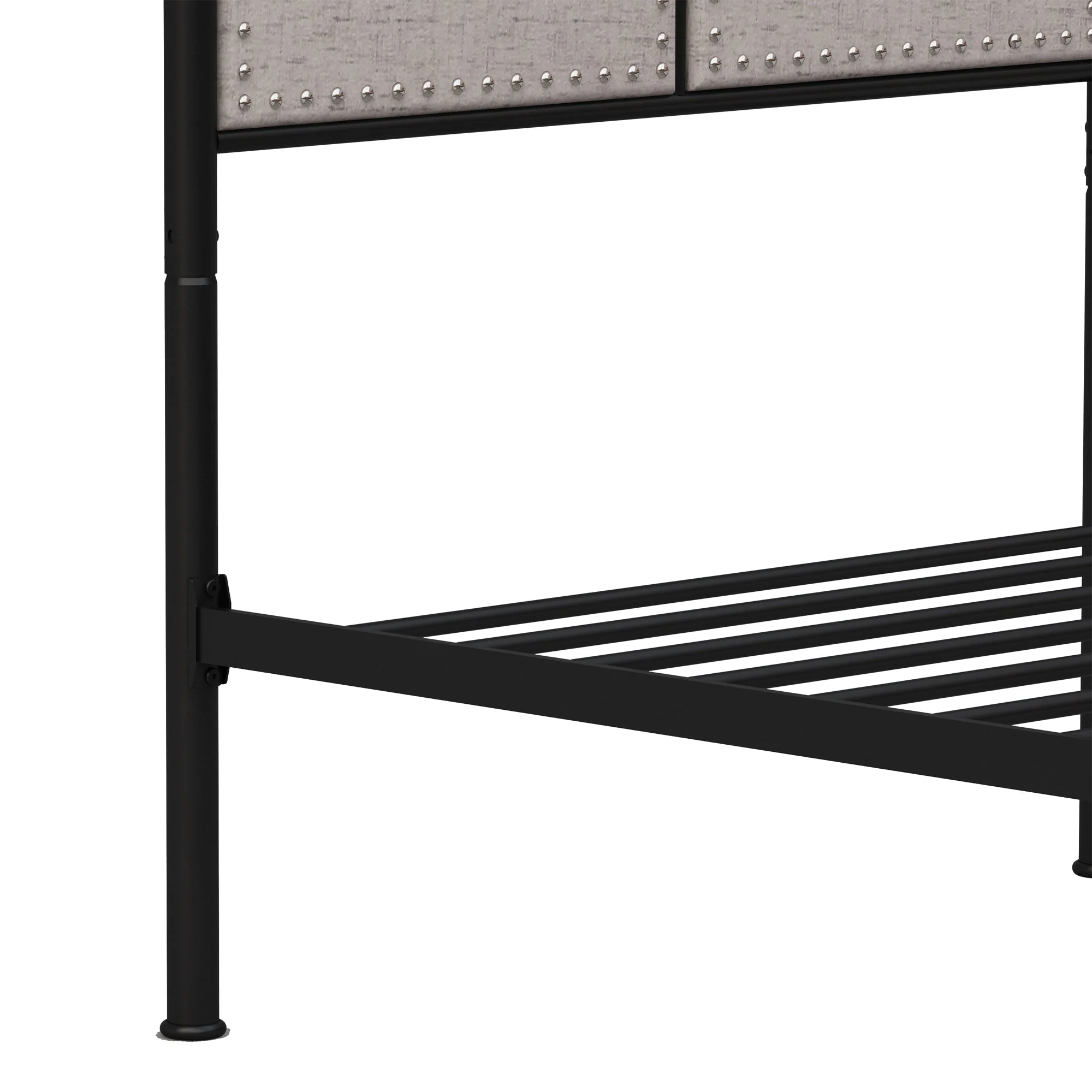 Twin Size Linen Upholstered Platform Metal Bed Frame with Fabric Headboard and Footboard - Image 11
