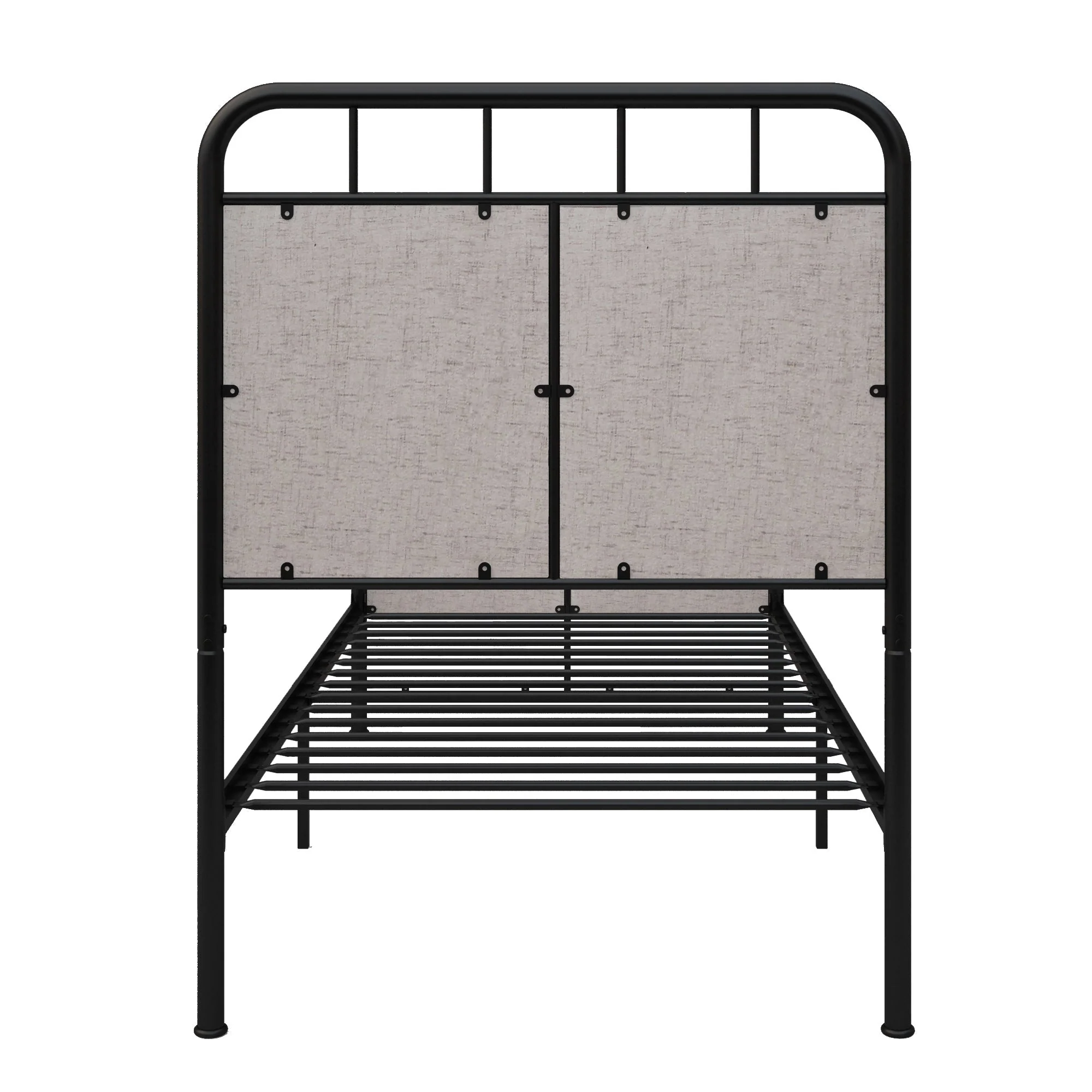 Twin Size Linen Upholstered Platform Metal Bed Frame with Fabric Headboard and Footboard - Image 7
