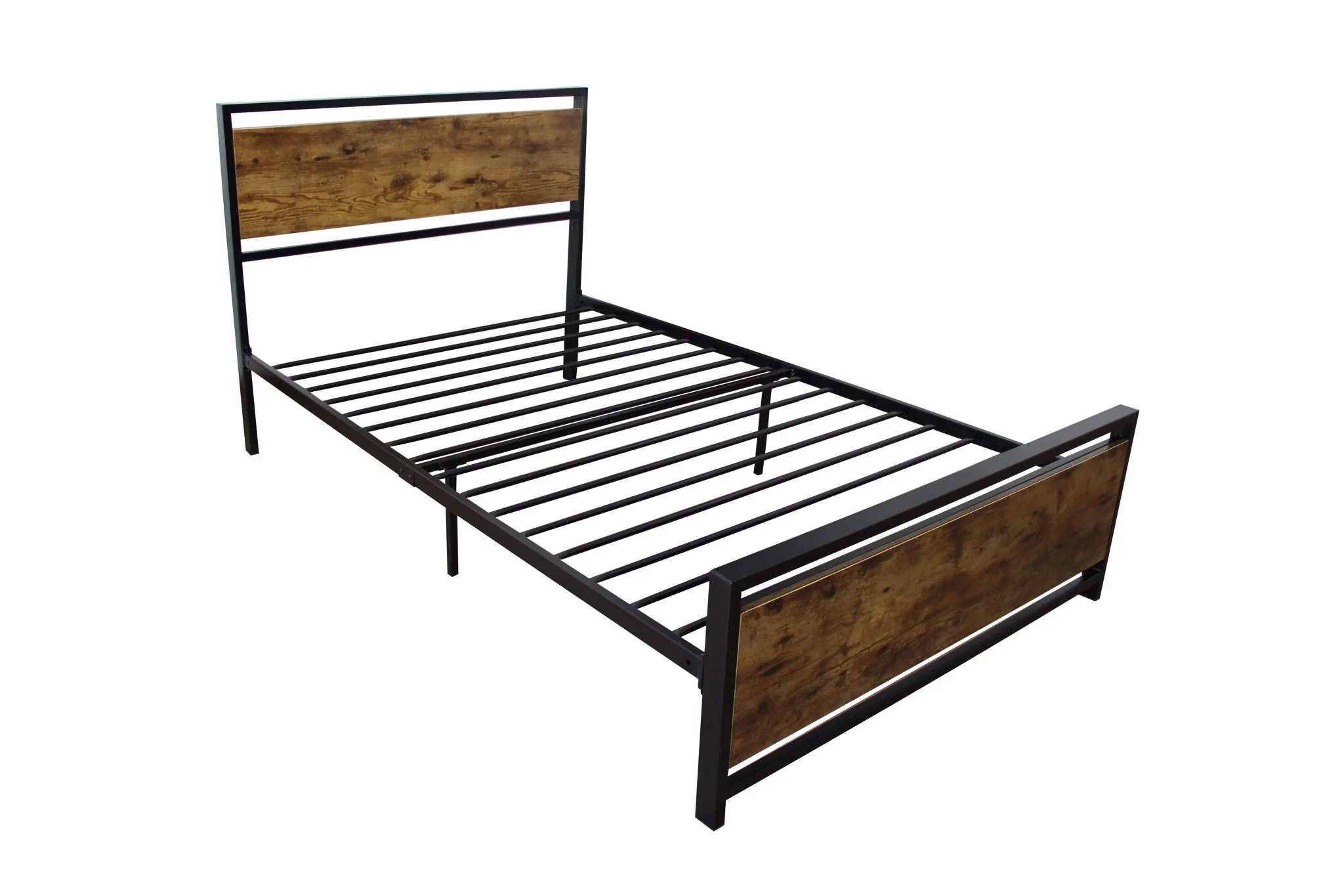 Twin Size Metal Bed Sturdy System Metal Bed Frame, Modern Style And Comfort - Black - Image 2