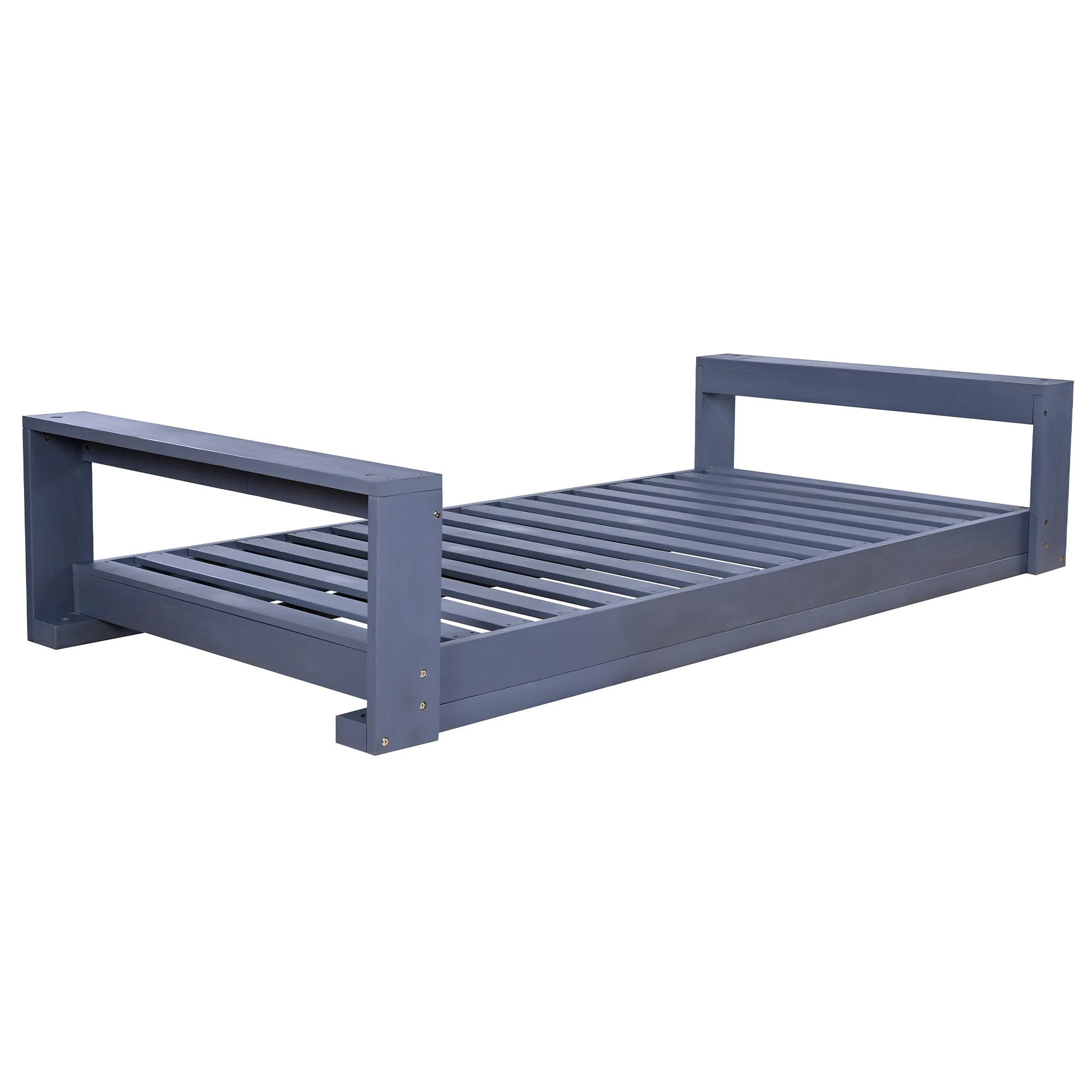 Twin Size Porch Swing Bed Seating Gray - Image 11