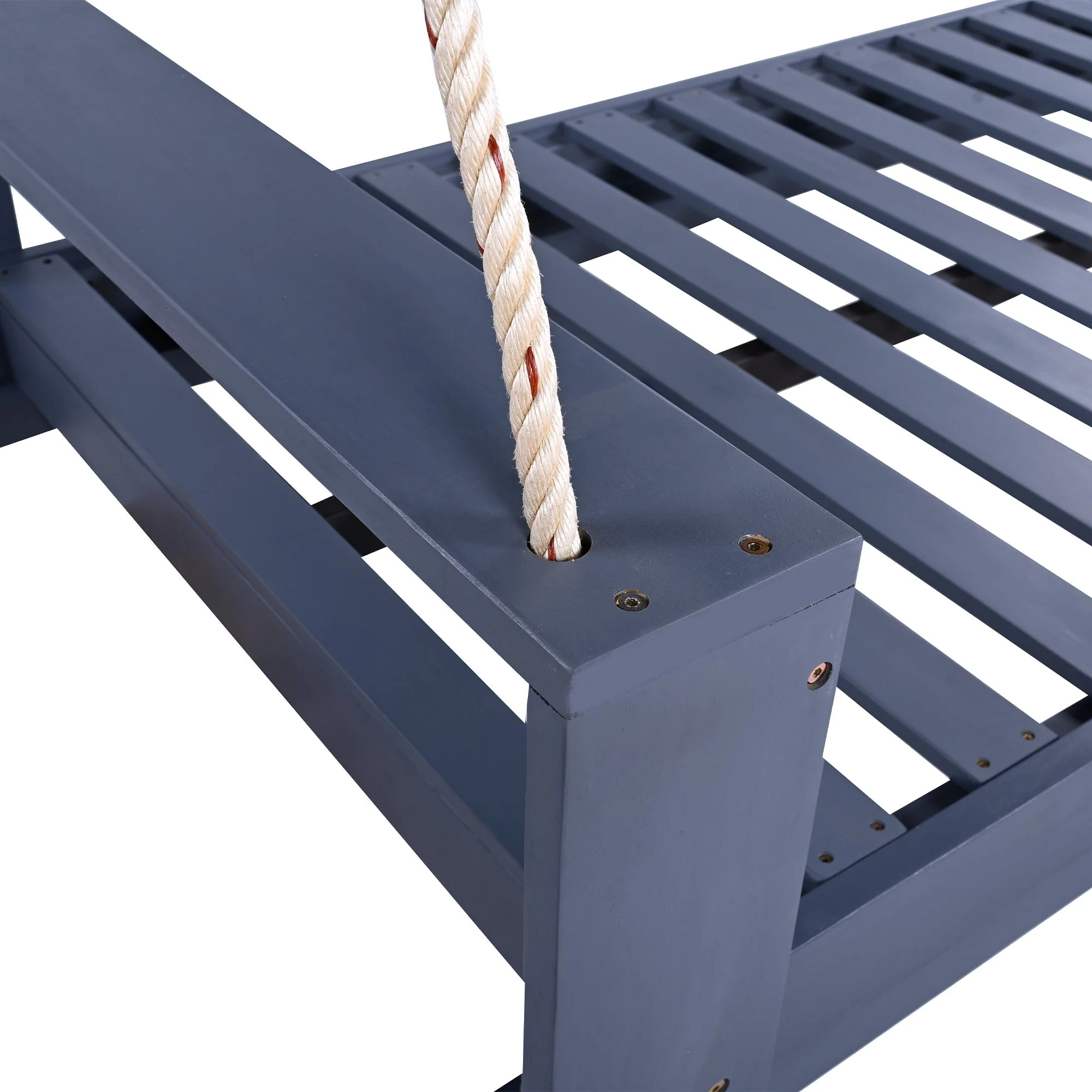 Twin Size Porch Swing Bed Seating Gray - Image 13