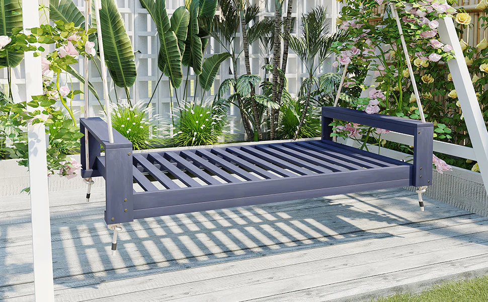 Twin Size Porch Swing Bed Seating Gray - Image 17