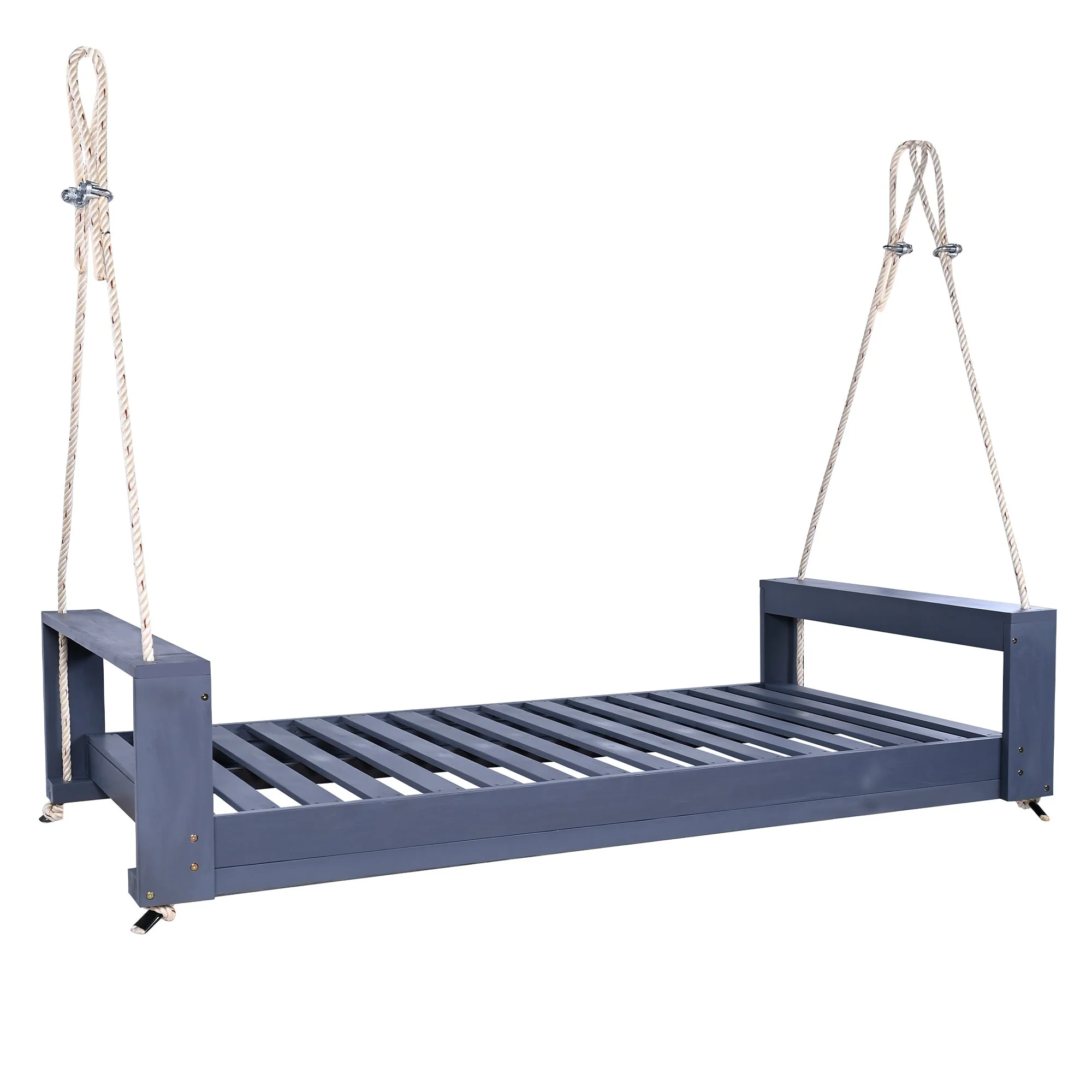 Twin Size Porch Swing Bed Seating Gray - Image 7