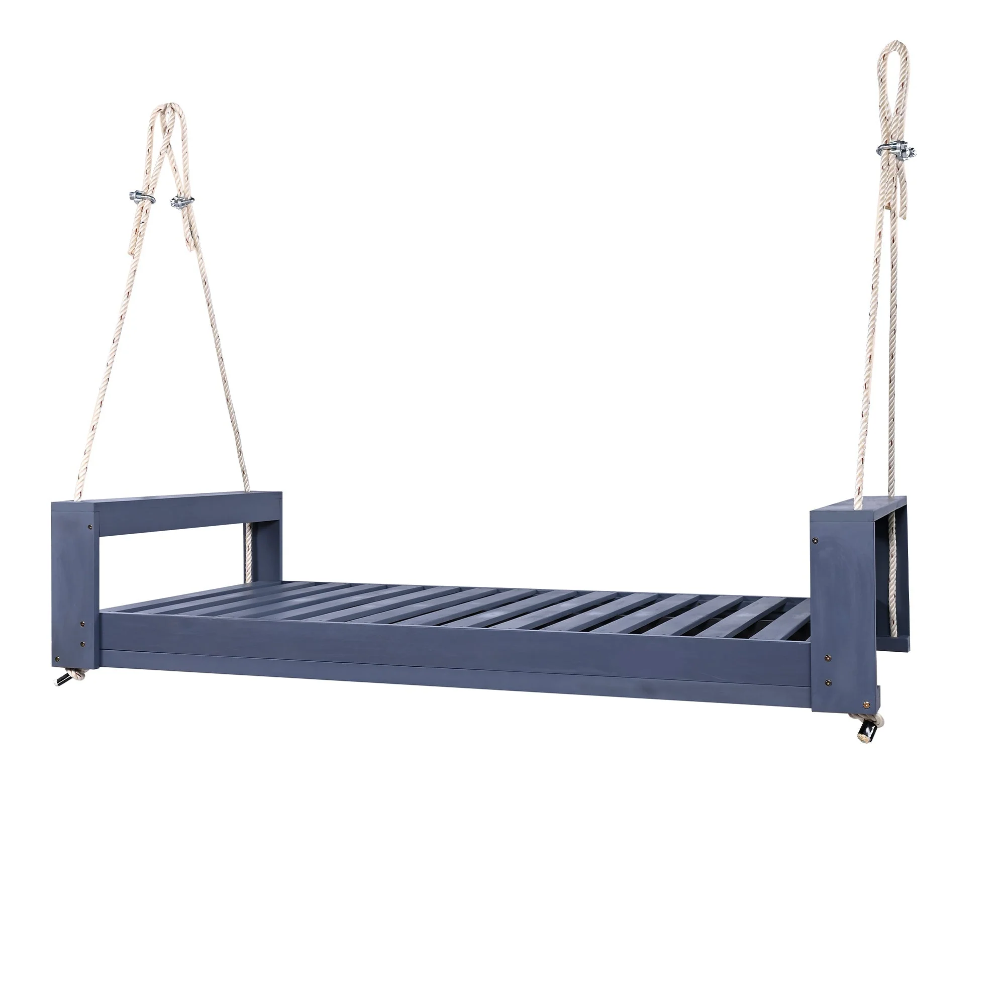 Twin Size Porch Swing Bed Seating Gray - Image 8