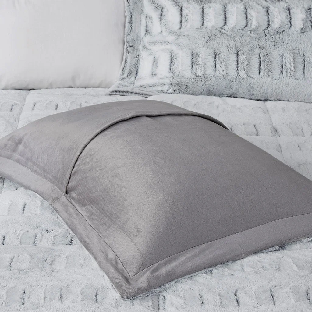 Twin/Twin XL Back Print Long Fur Comforter Mini Set - Image 8