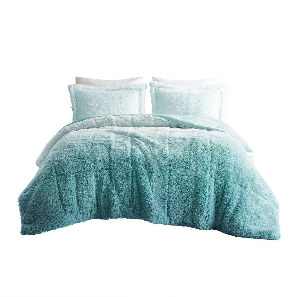 Twin/Twin XL Ombre Shaggy Long Fur Comforter Mini Set - Image 5