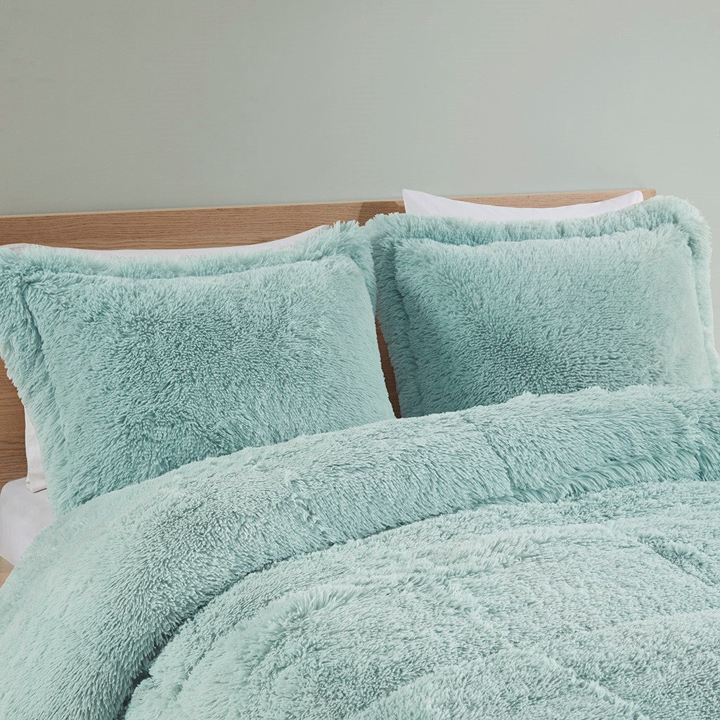 Twin/Twin XL Shaggy Long Fur Comforter Mini Set - Image 2