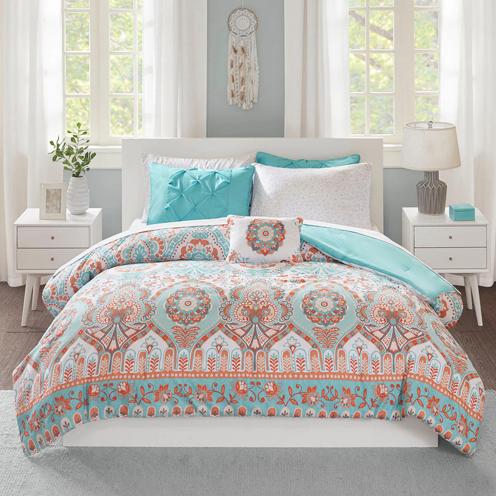 Twin XL Boho Comforter Set with Bed Sheets - Image 2