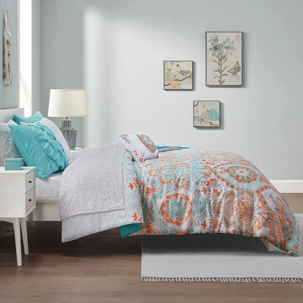 Twin XL Boho Comforter Set with Bed Sheets - Image 9