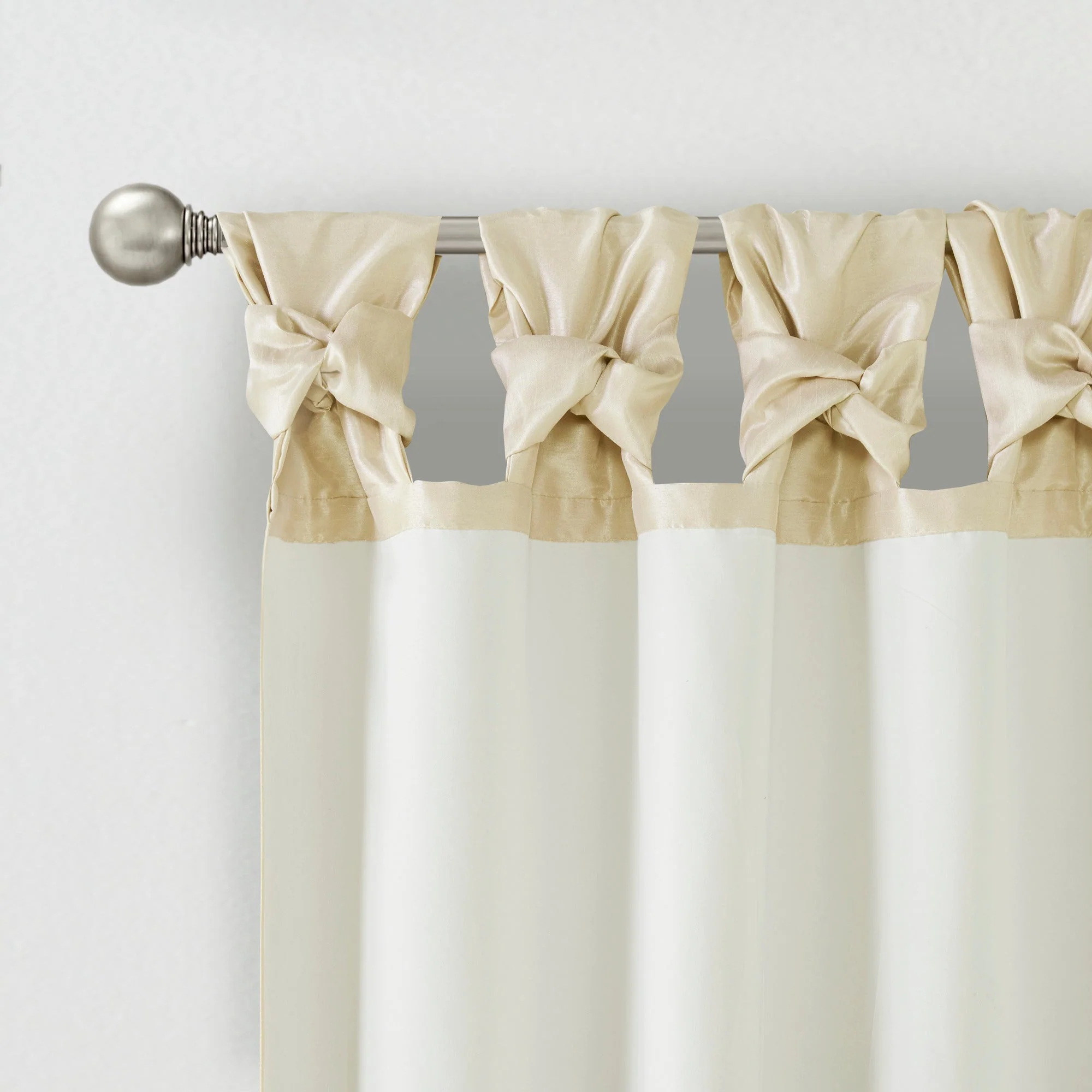 Twist Tab Lined Window Curtain Panel Champagne 50x95 - Image 10