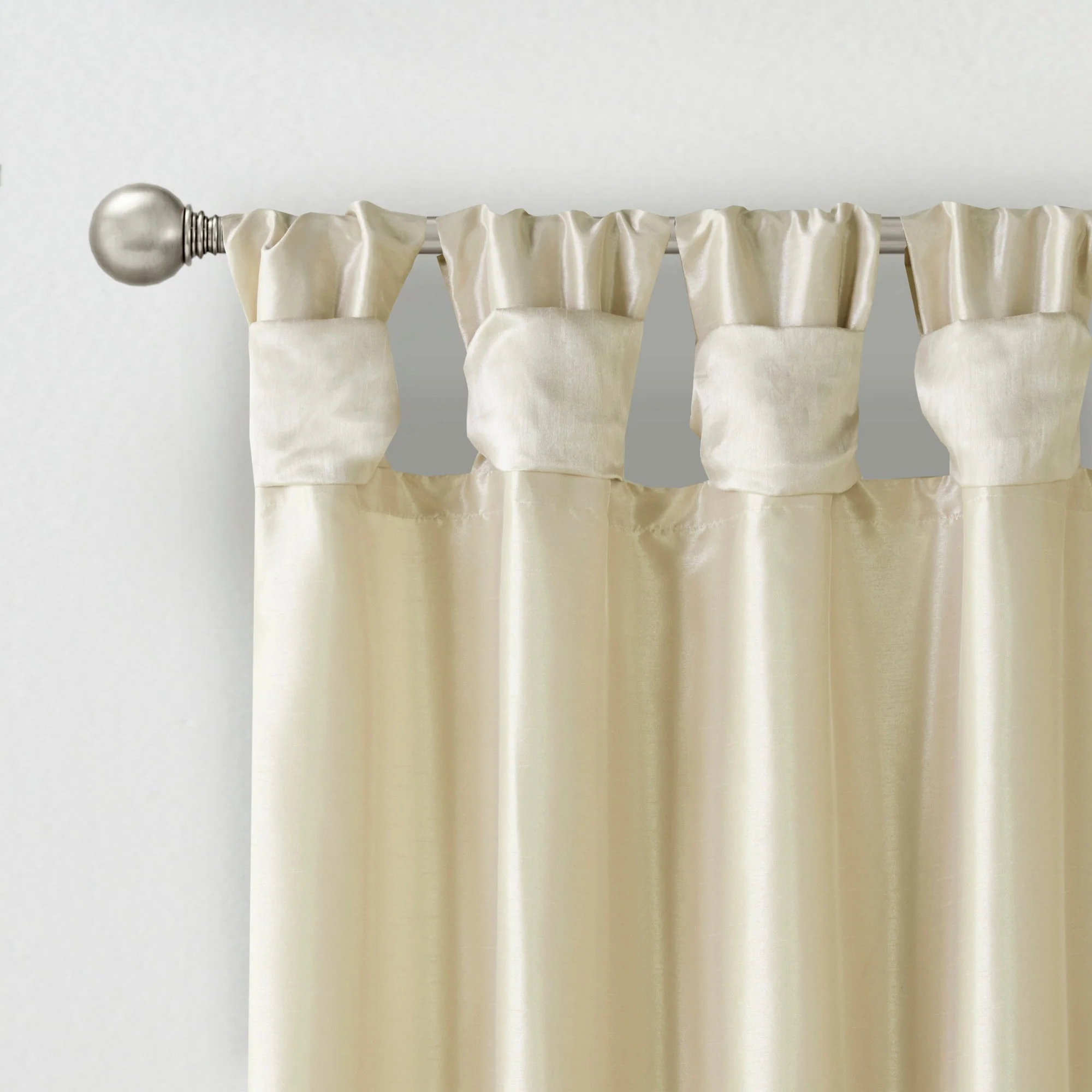 Twist Tab Lined Window Curtain Panel Champagne 50x95 - Image 14