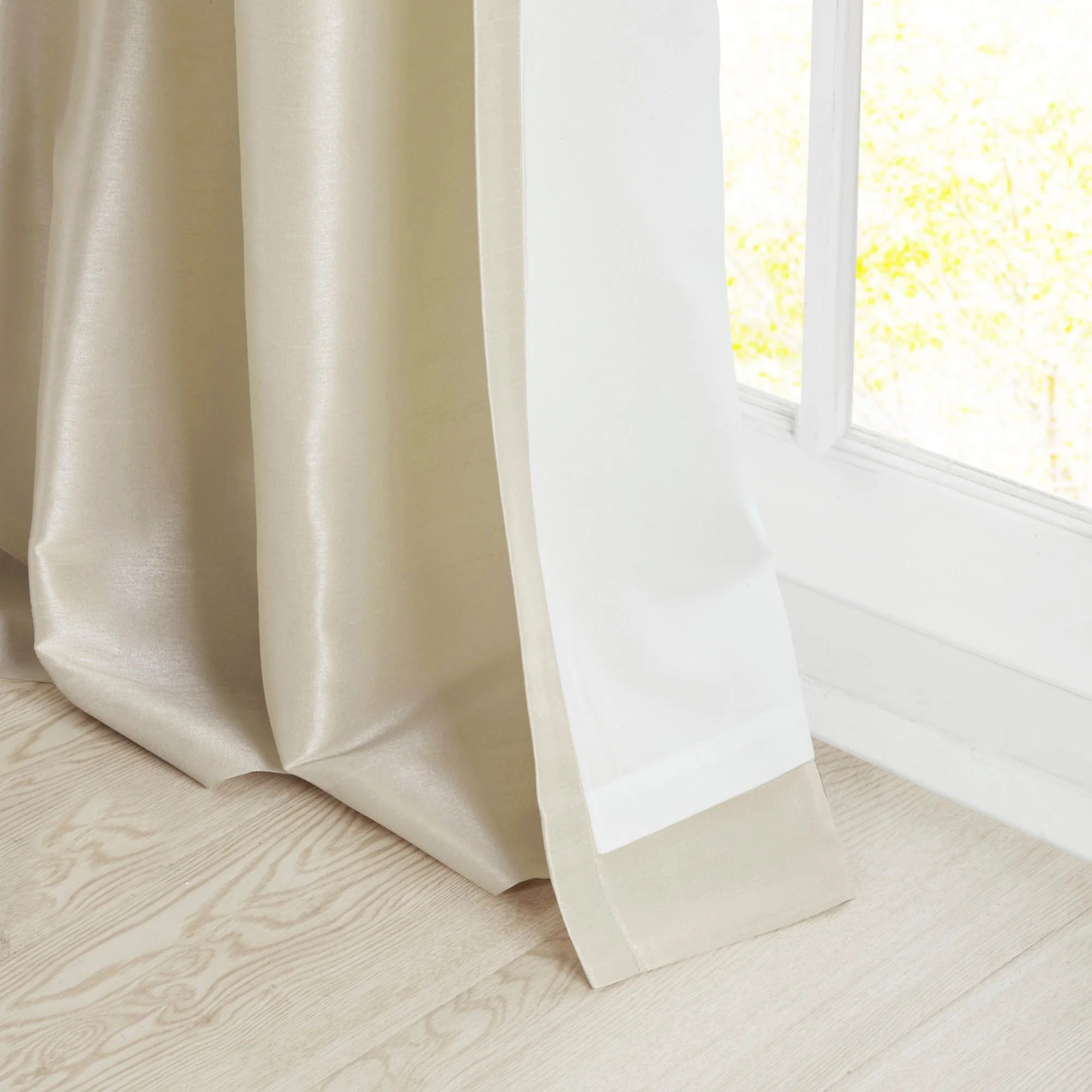 Twist Tab Lined Window Curtain Panel Champagne 50x95 - Image 6
