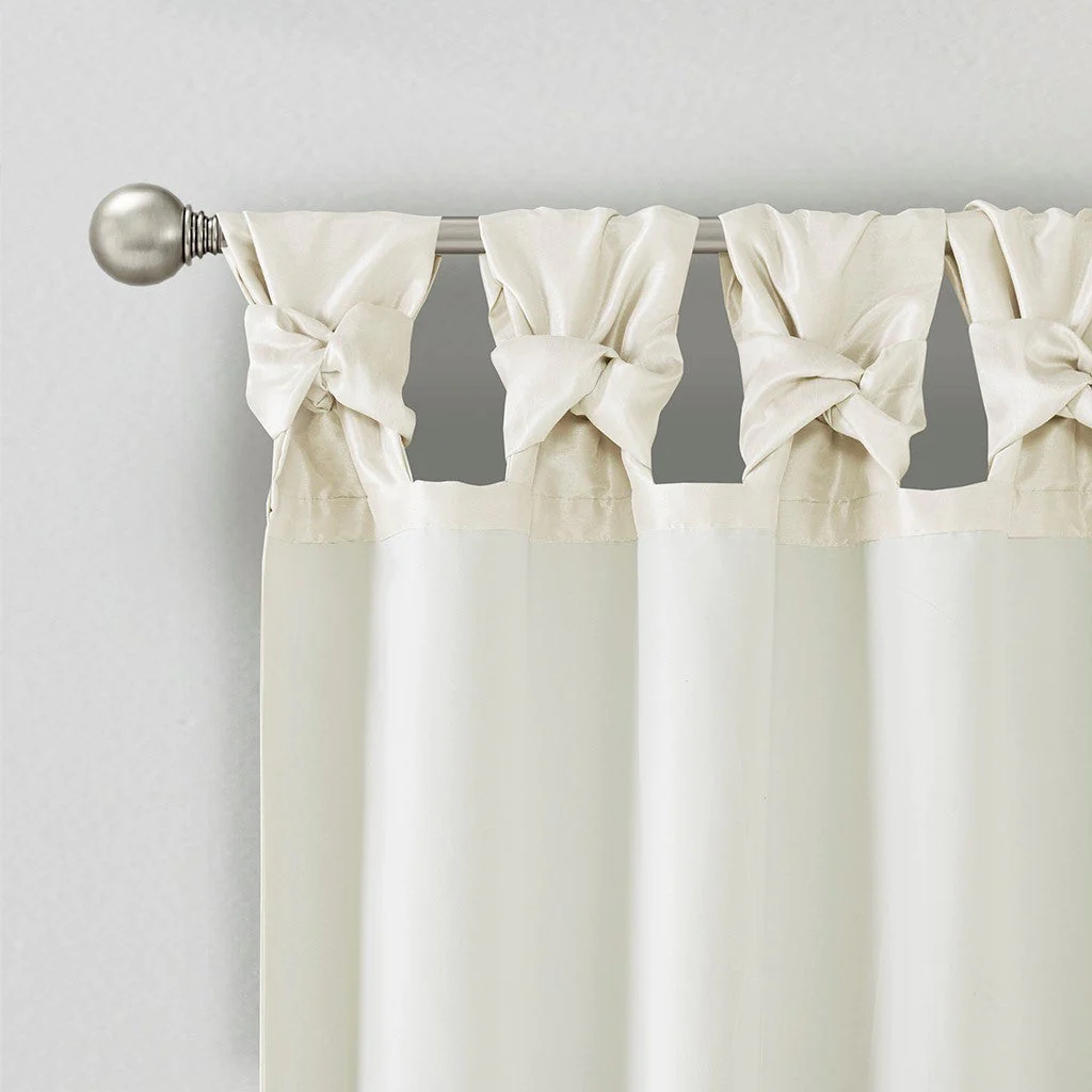 Twist Tab Lined Window Curtain Panel White 50x108 - Image 11