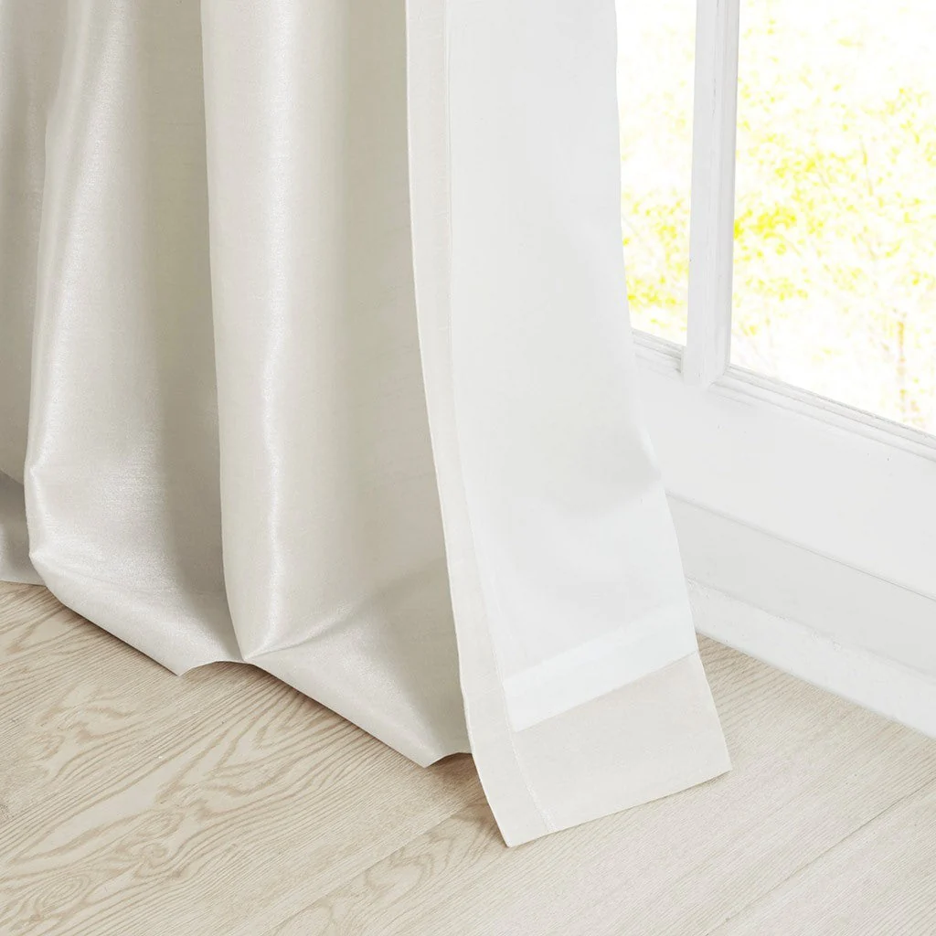 Twist Tab Lined Window Curtain Panel White 50x108 - Image 13