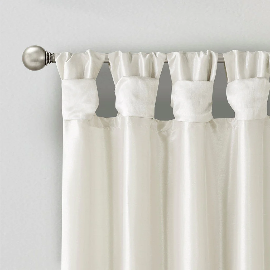 Twist Tab Lined Window Curtain Panel White 50x108 - Image 15