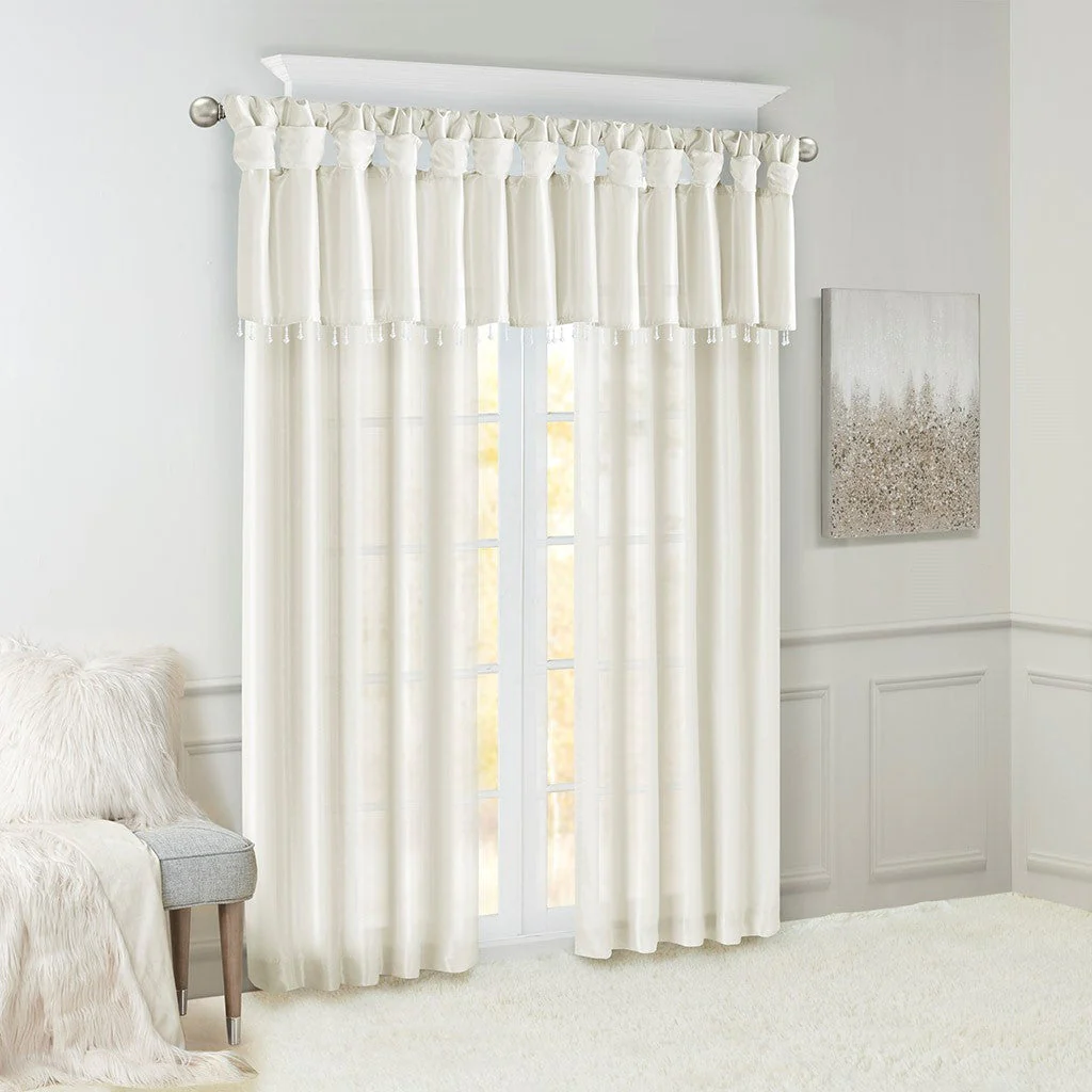 Twist Tab Lined Window Curtain Panel White 50x108 - Image 16