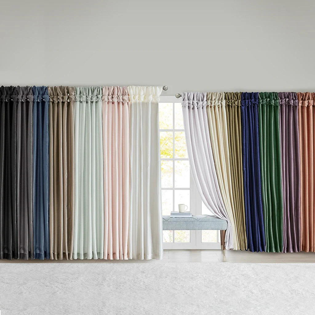 Twist Tab Lined Window Curtain Panel White 50x108 - Image 5