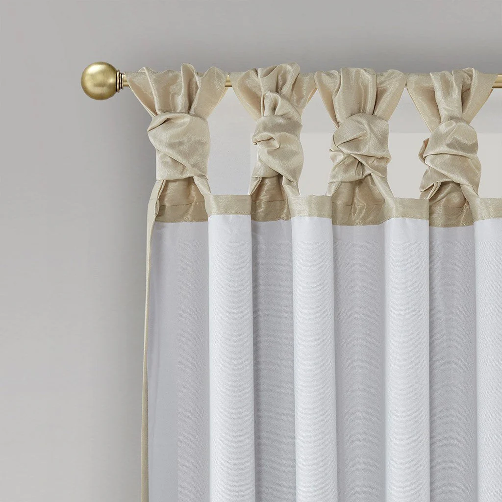 Twist Tab Total Blackout Window Curtain Panel Champagne 50x84 - Image 14