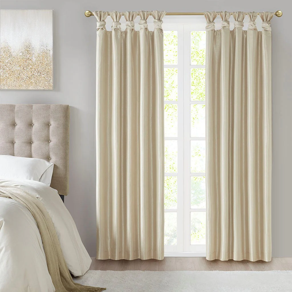 Twist Tab Total Blackout Window Curtain Panel Champagne 50x84 - Image 3