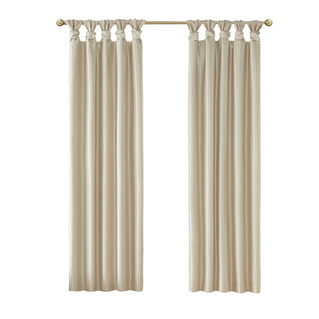 Twist Tab Total Blackout Window Curtain Panel Champagne 50x84 - Image 8