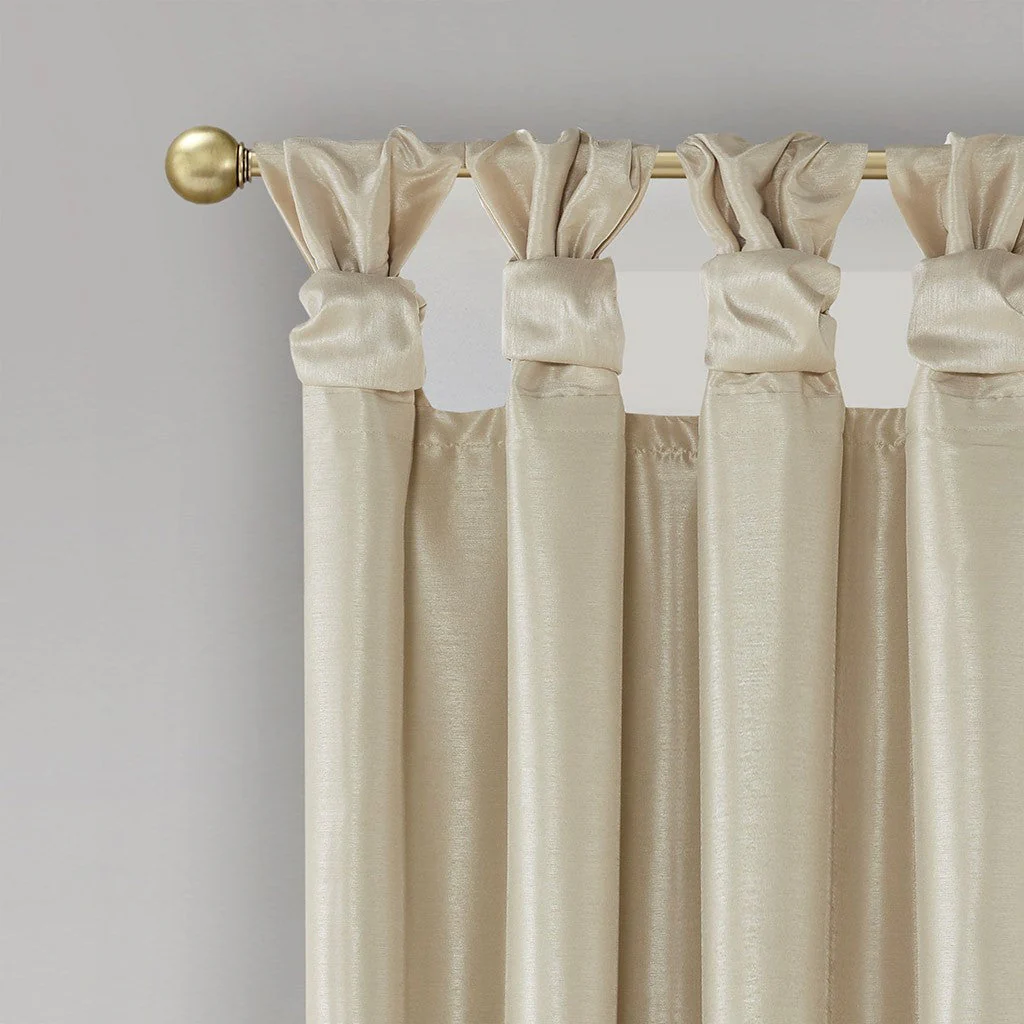 Twist Tab Total Blackout Window Curtain Panel Champagne 50x95 - Image 3