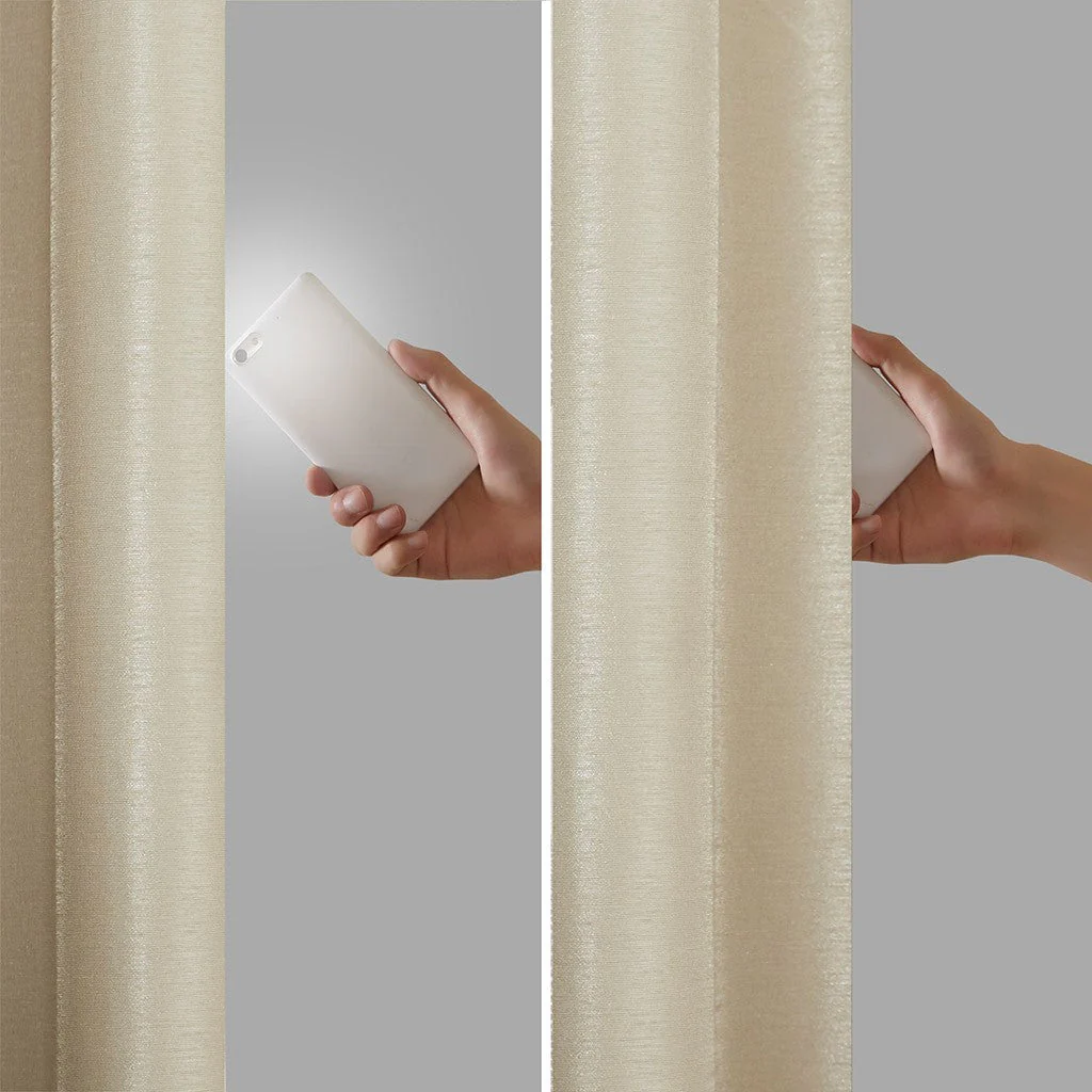 Twist Tab Total Blackout Window Curtain Panel Champagne 50x95 - Image 9