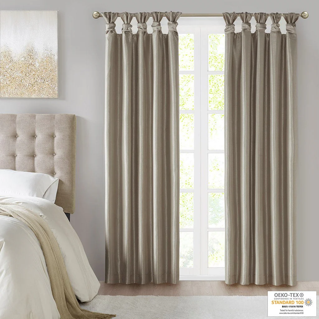 Twist Tab Total Blackout Window Curtain Panel Pewter 50x95 - Image 3