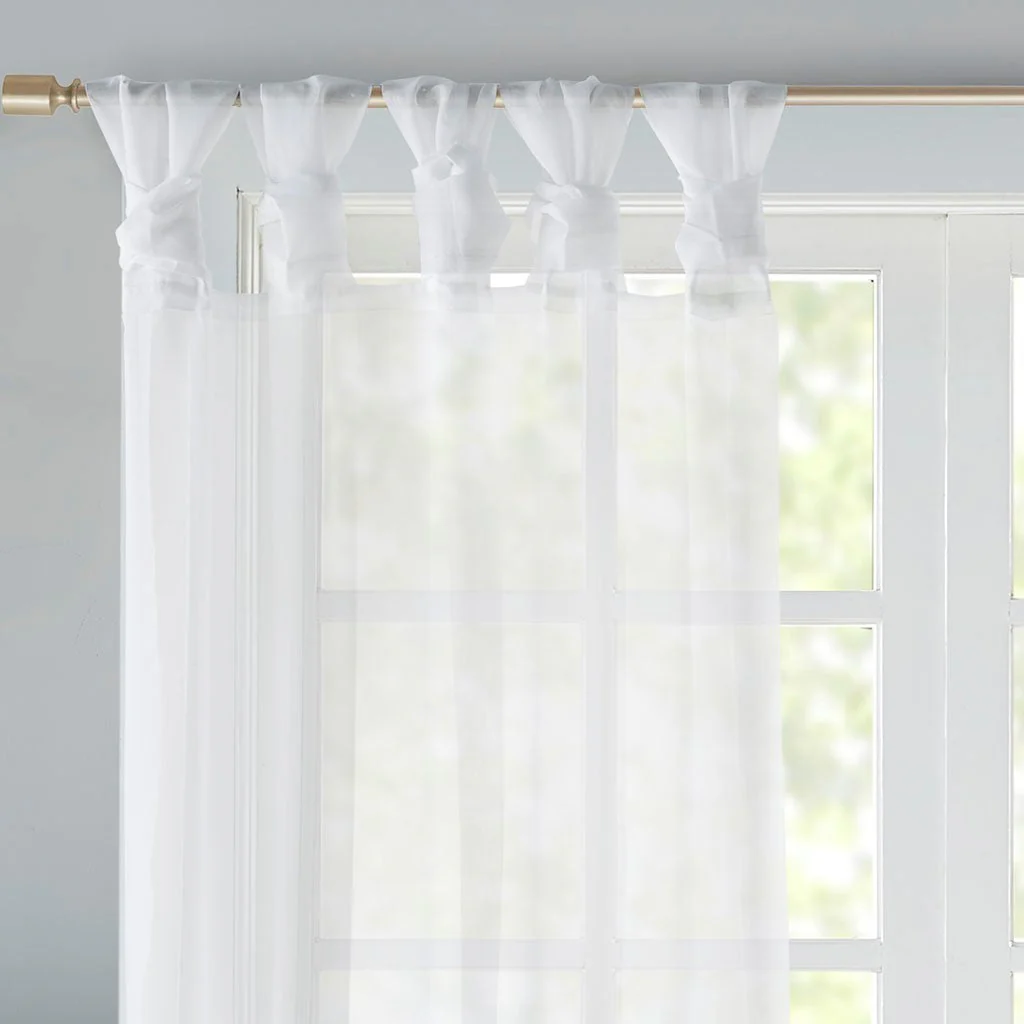 Twist Tab Voile Sheer Window Pair - Image 3