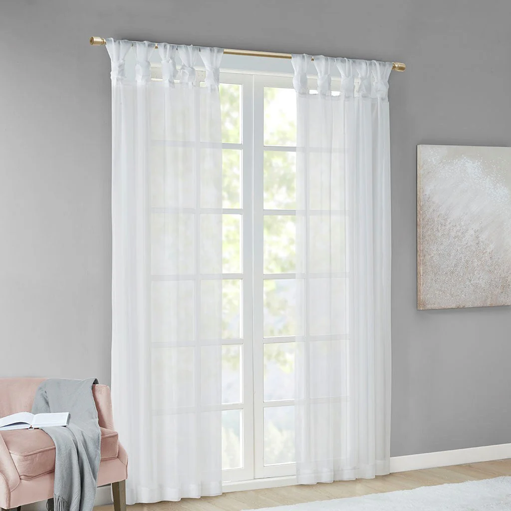 Twist Tab Voile Sheer Window Pair - Image 5