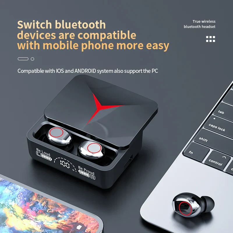 TWS M90 Wireless Earbuds Bluetooth 5.3 Gaming Headphones with Mic for Sports and Calls - Image 2
