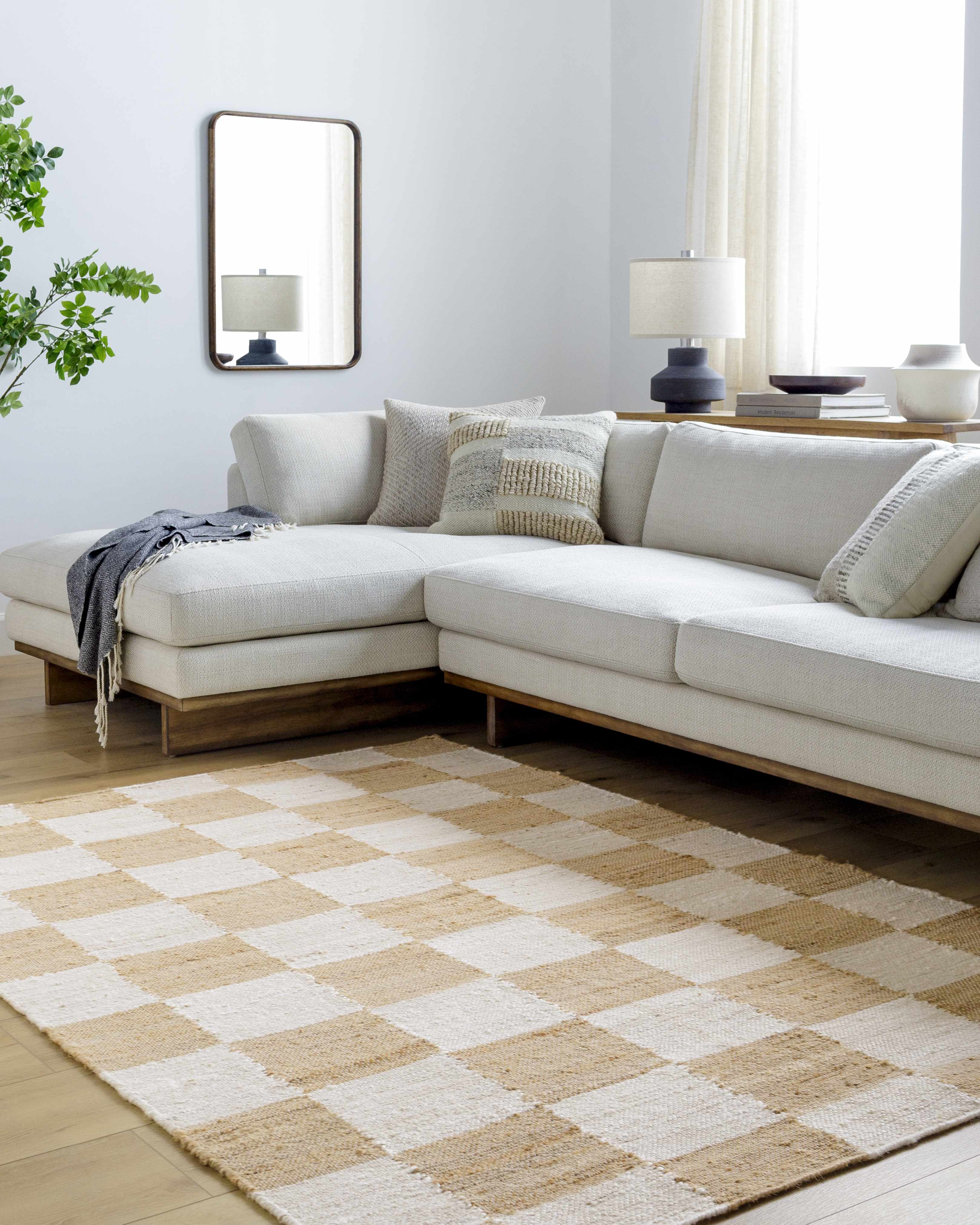 Tyhir Checkered Jute Rug - Image 7