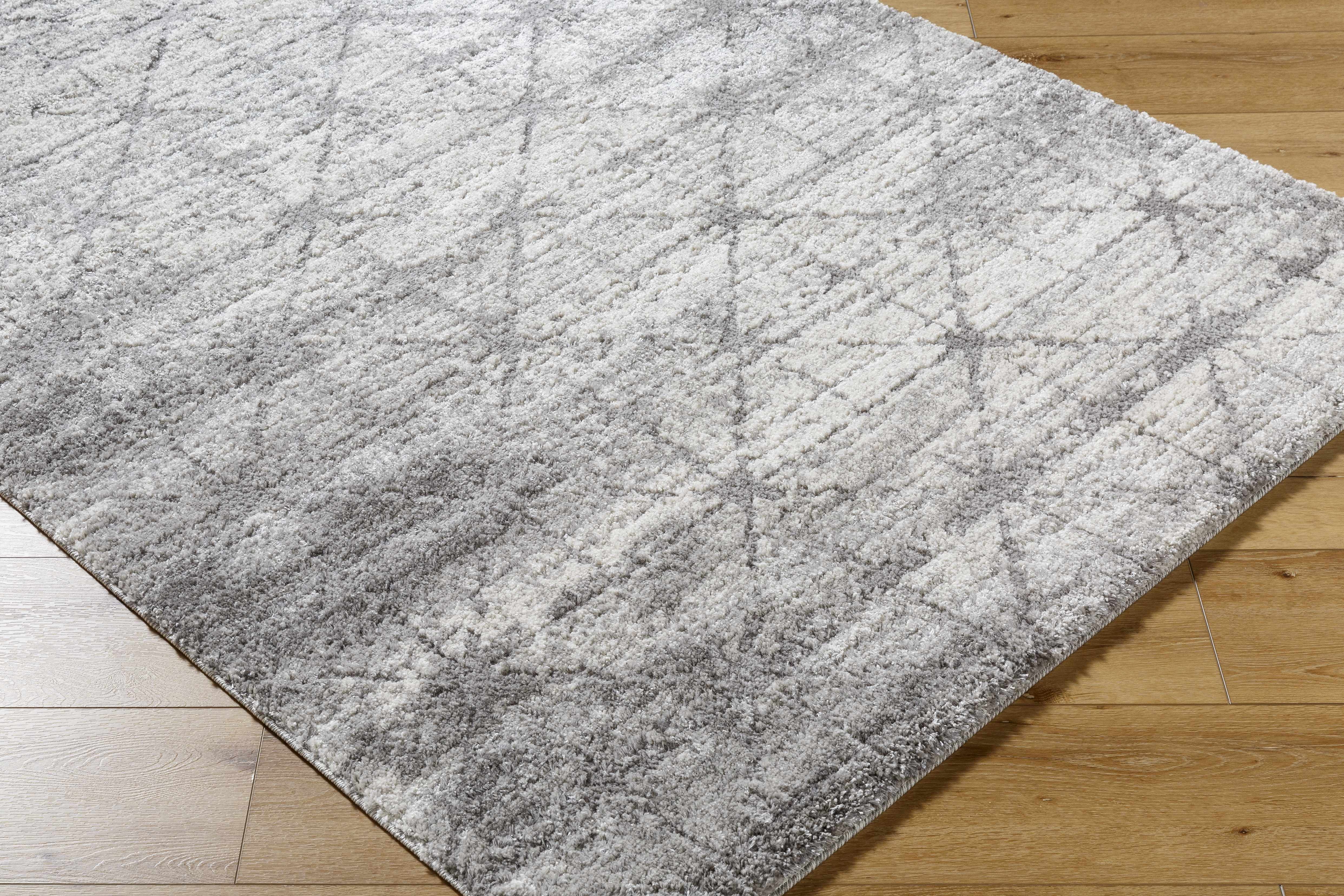 Tyree Distressed Gray Trellis Area Rug - Image 4