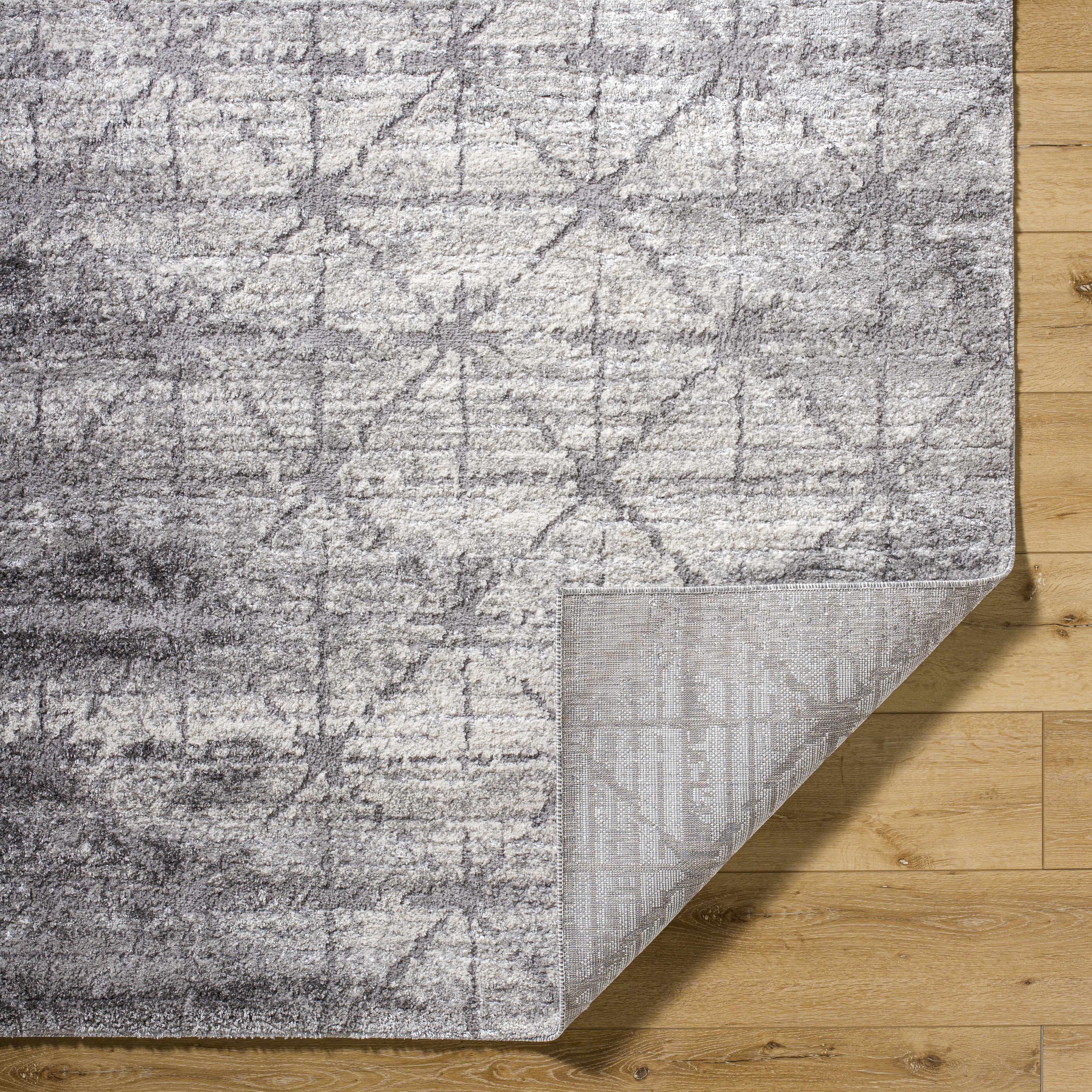 Tyree Distressed Gray Trellis Area Rug - Image 6