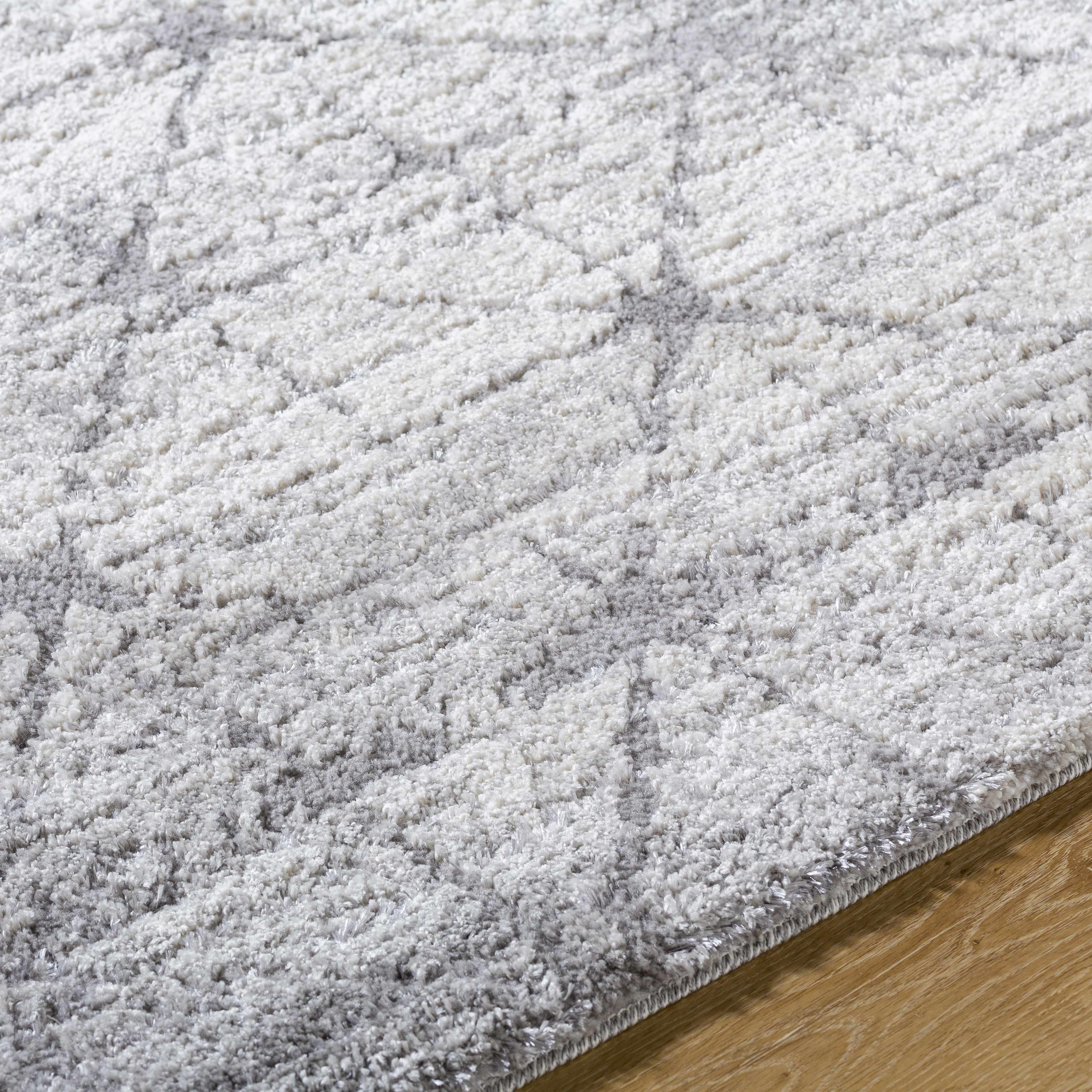 Tyree Distressed Gray Trellis Area Rug - Image 8