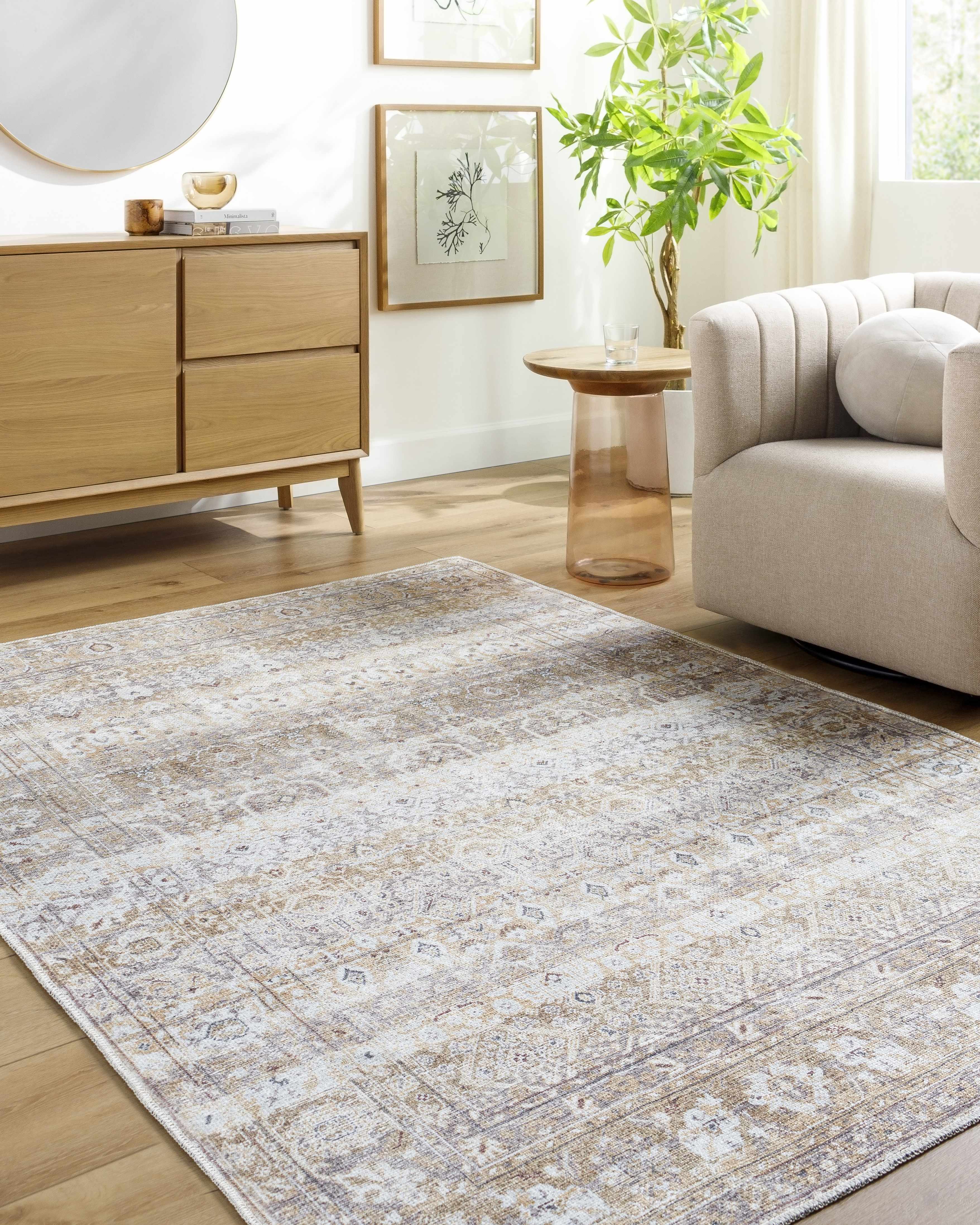 Tywin Vintage Flat Pile Washable Rug - Image 2