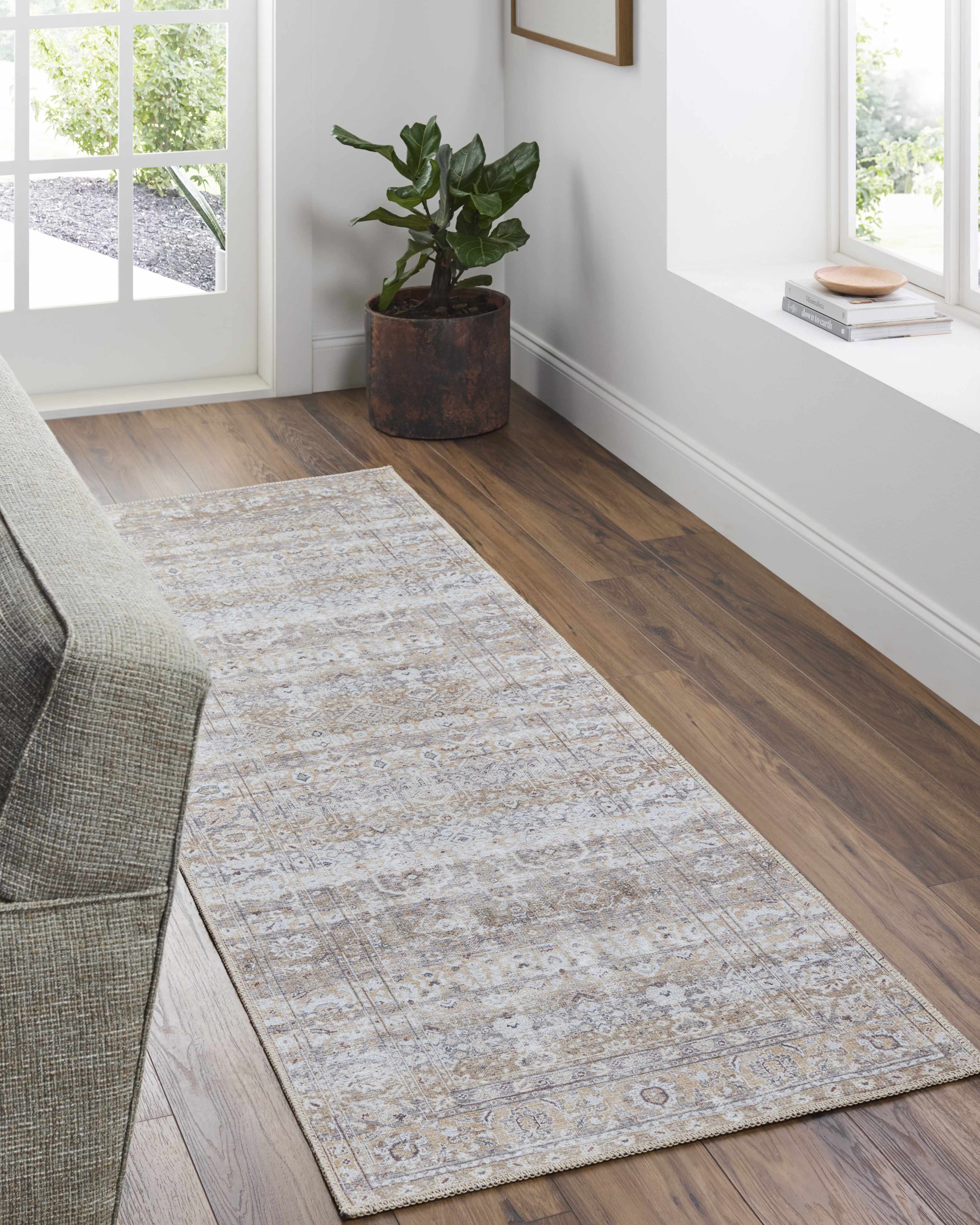 Tywin Vintage Flat Pile Washable Rug - Image 4