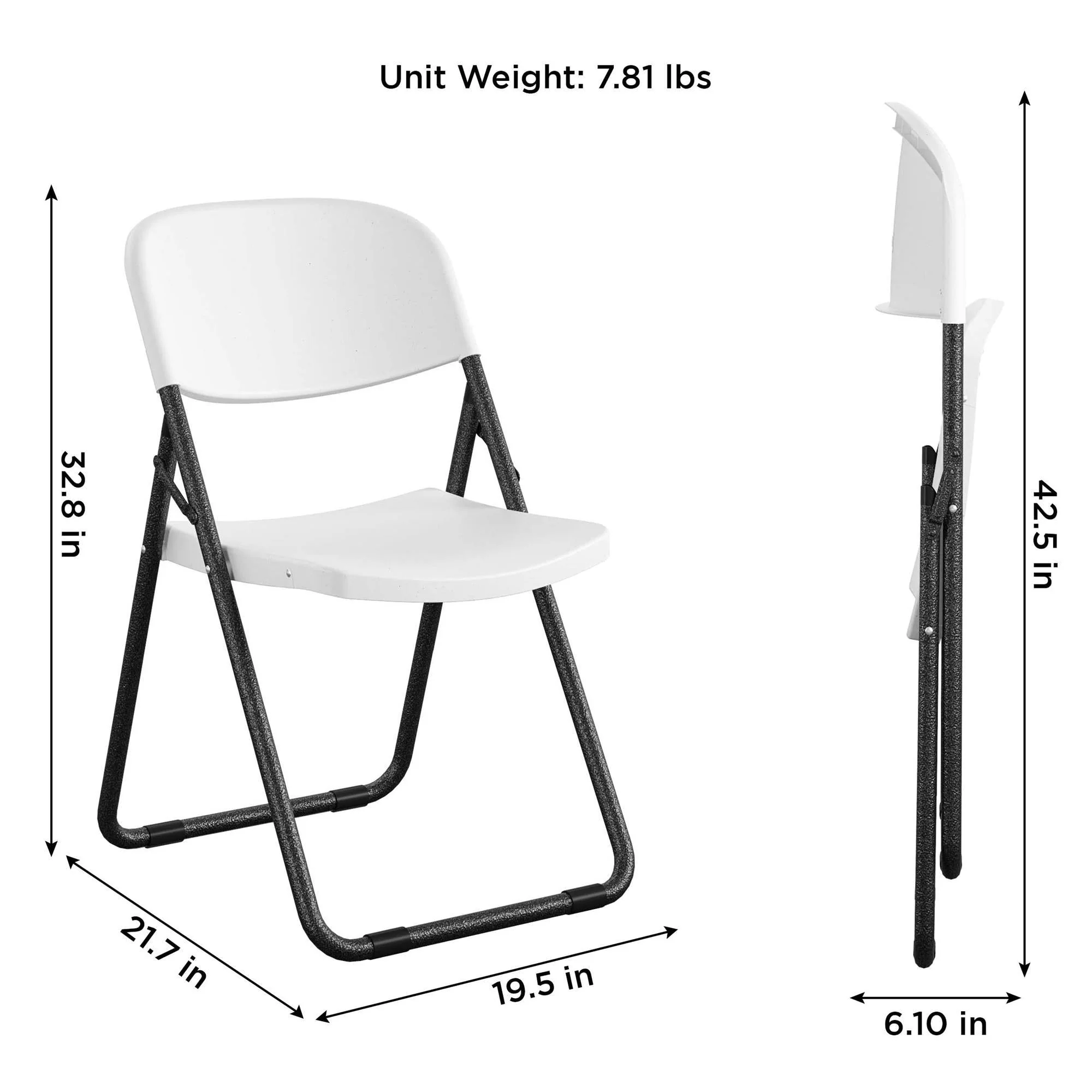 U - Leg Folding Chair - White - Image 3