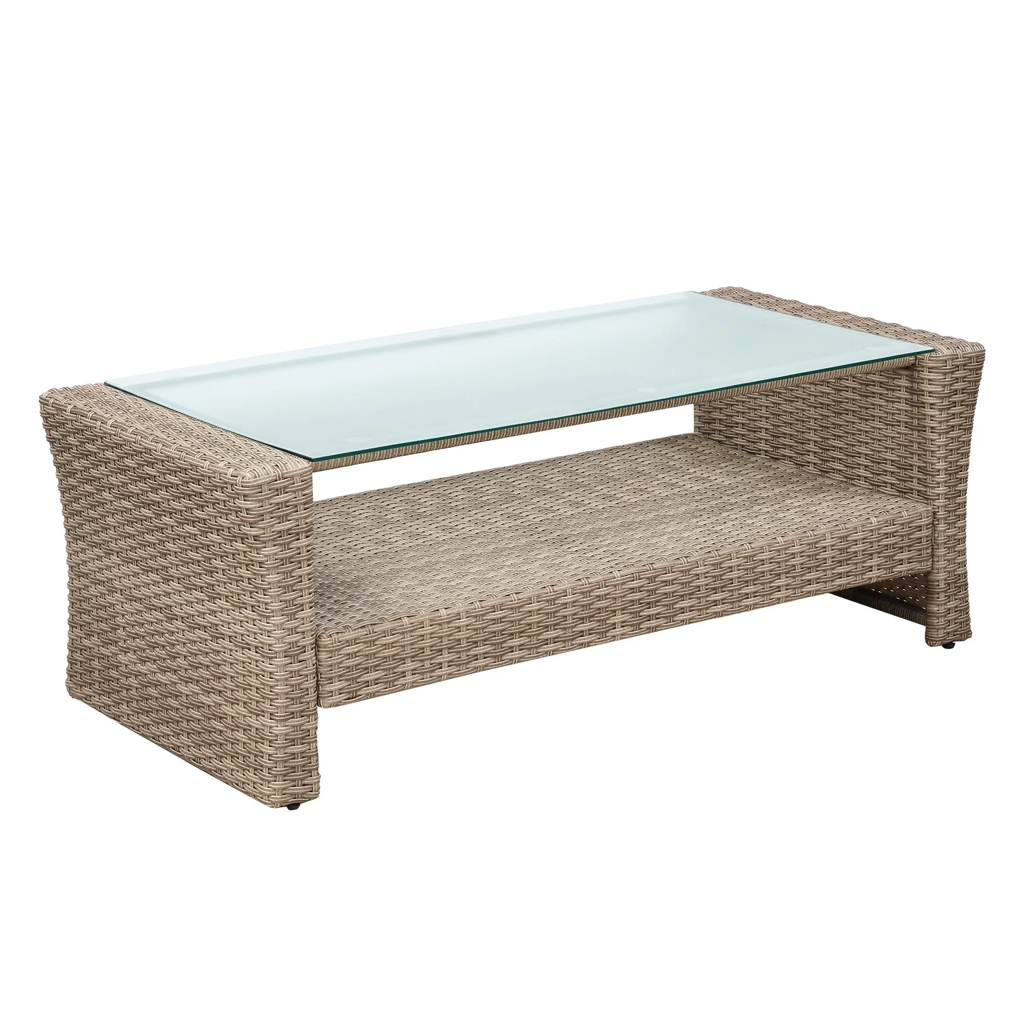 U-Style 4 Piece Outdoor Patio Furniture Set with Ottoman and Cushions - Image 12