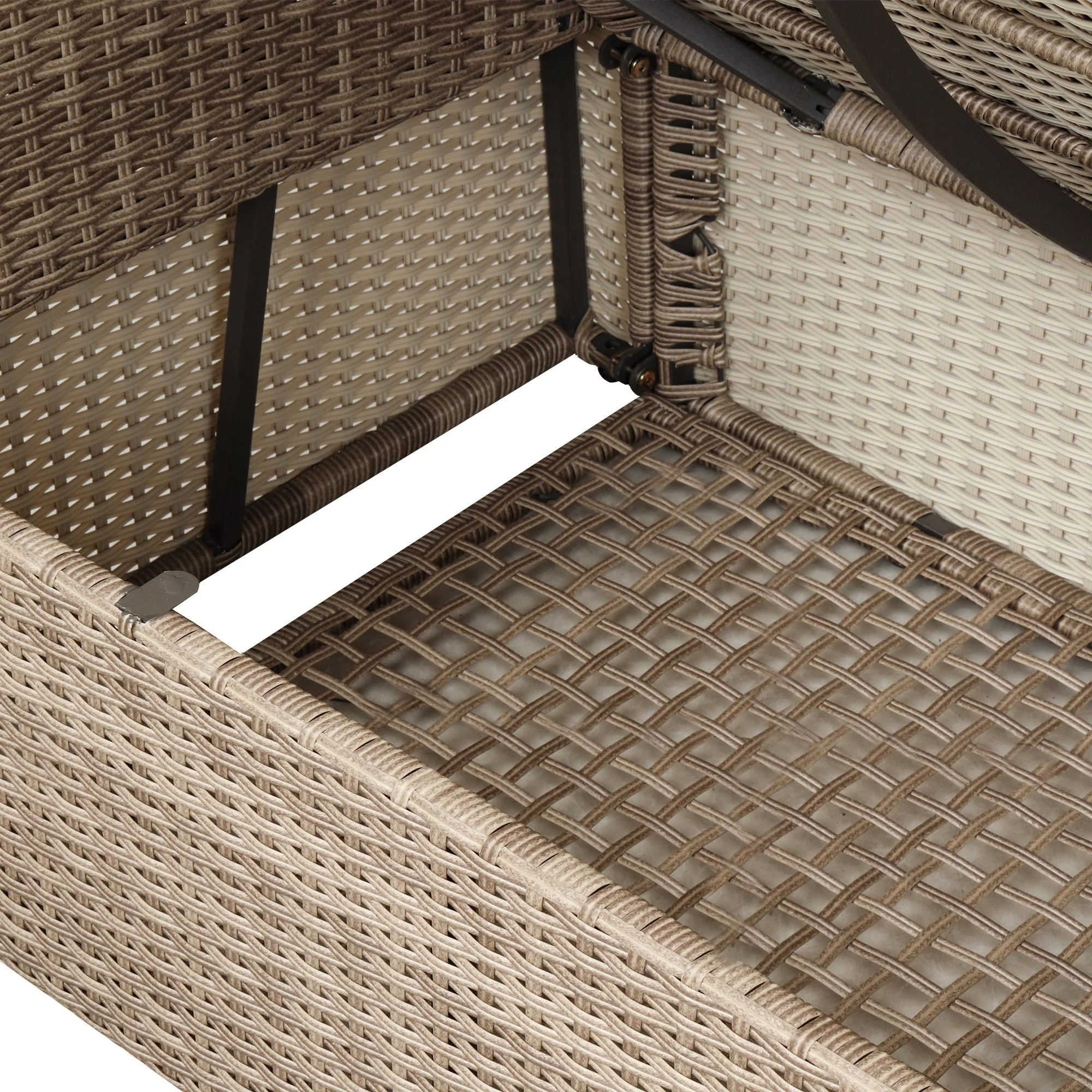 U-Style 4 Piece Outdoor Patio Furniture Set with Ottoman and Cushions - Image 4