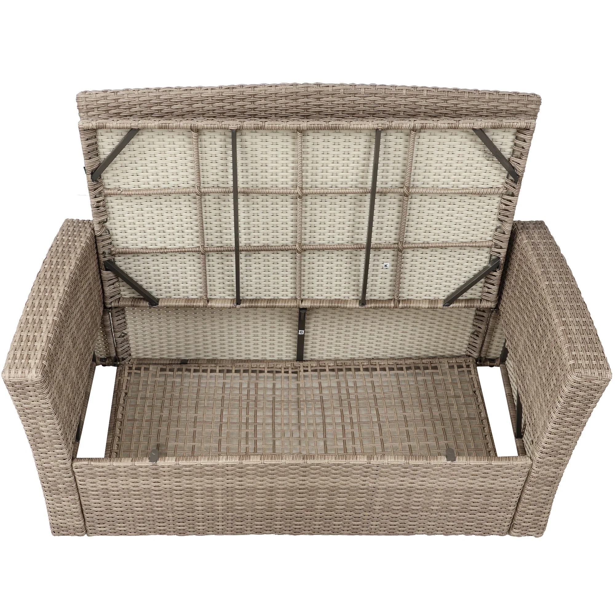 U-Style 4 Piece Outdoor Patio Furniture Set with Ottoman and Cushions - Image 6