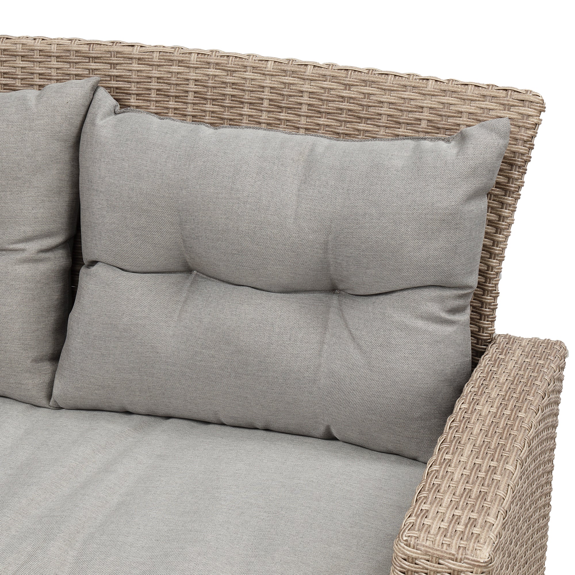 U-Style 4 Piece Outdoor Patio Furniture Set with Ottoman and Cushions - Image 7