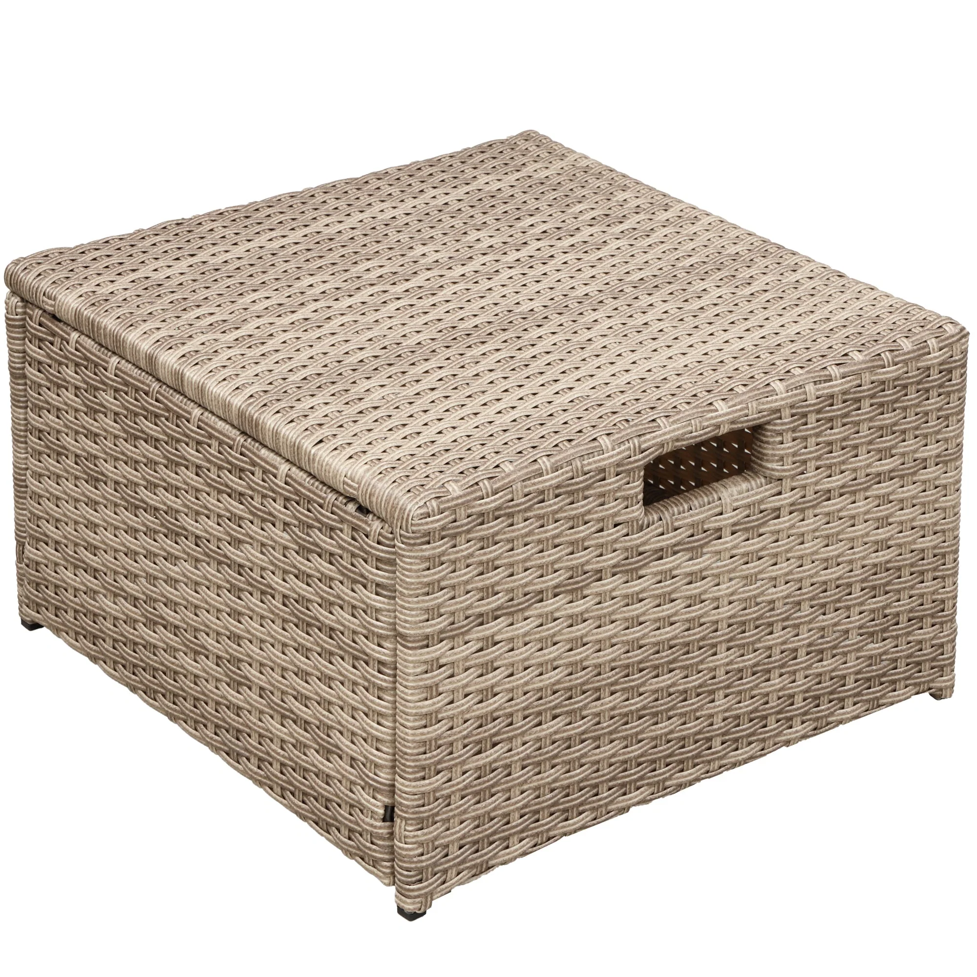 U-Style 4 Piece Outdoor Patio Furniture Set with Ottoman and Cushions - Image 8