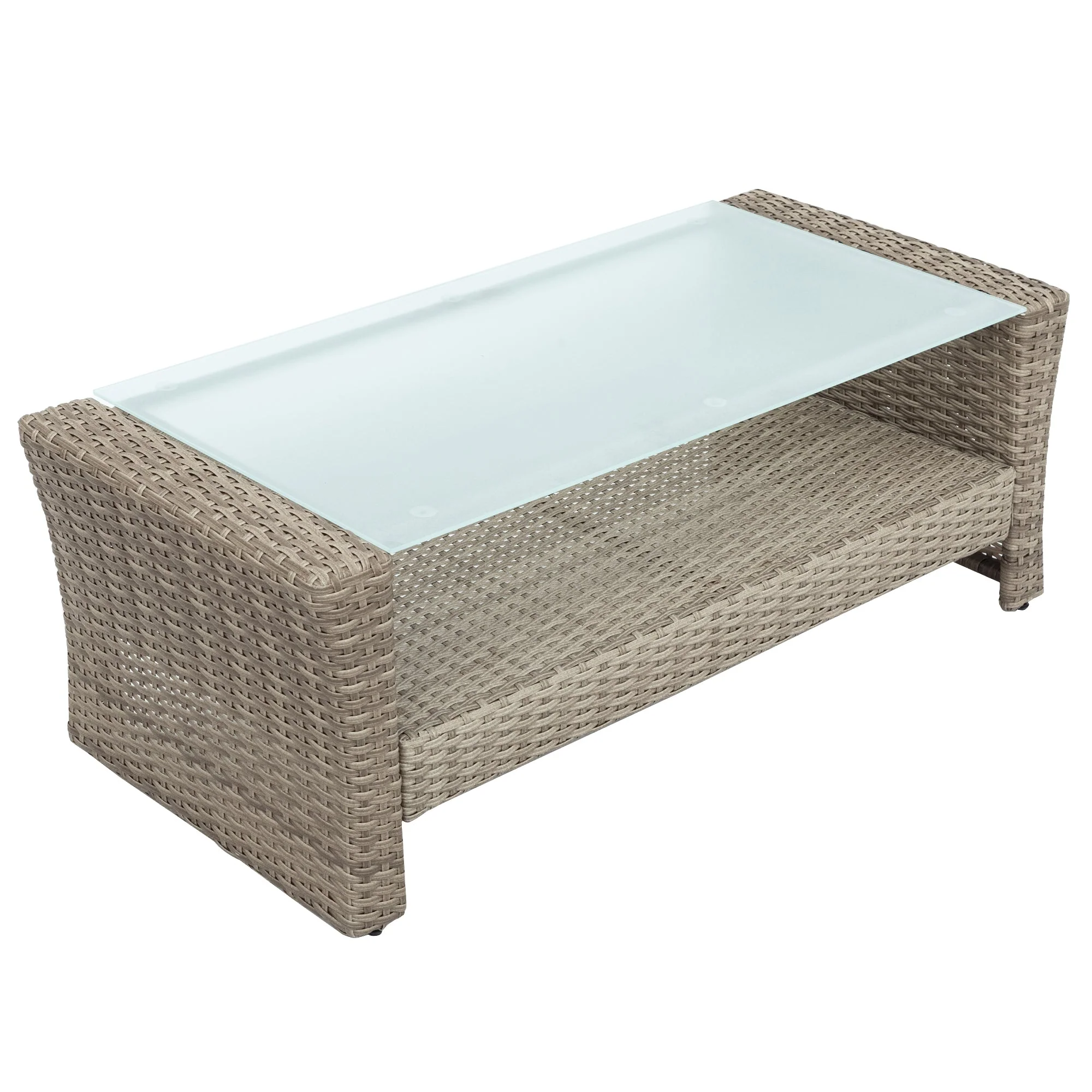 U-Style Patio Furniture 4 Piece Outdoor Wicker Sectional Sofa Set with Ottoman and Cushions - Image 4