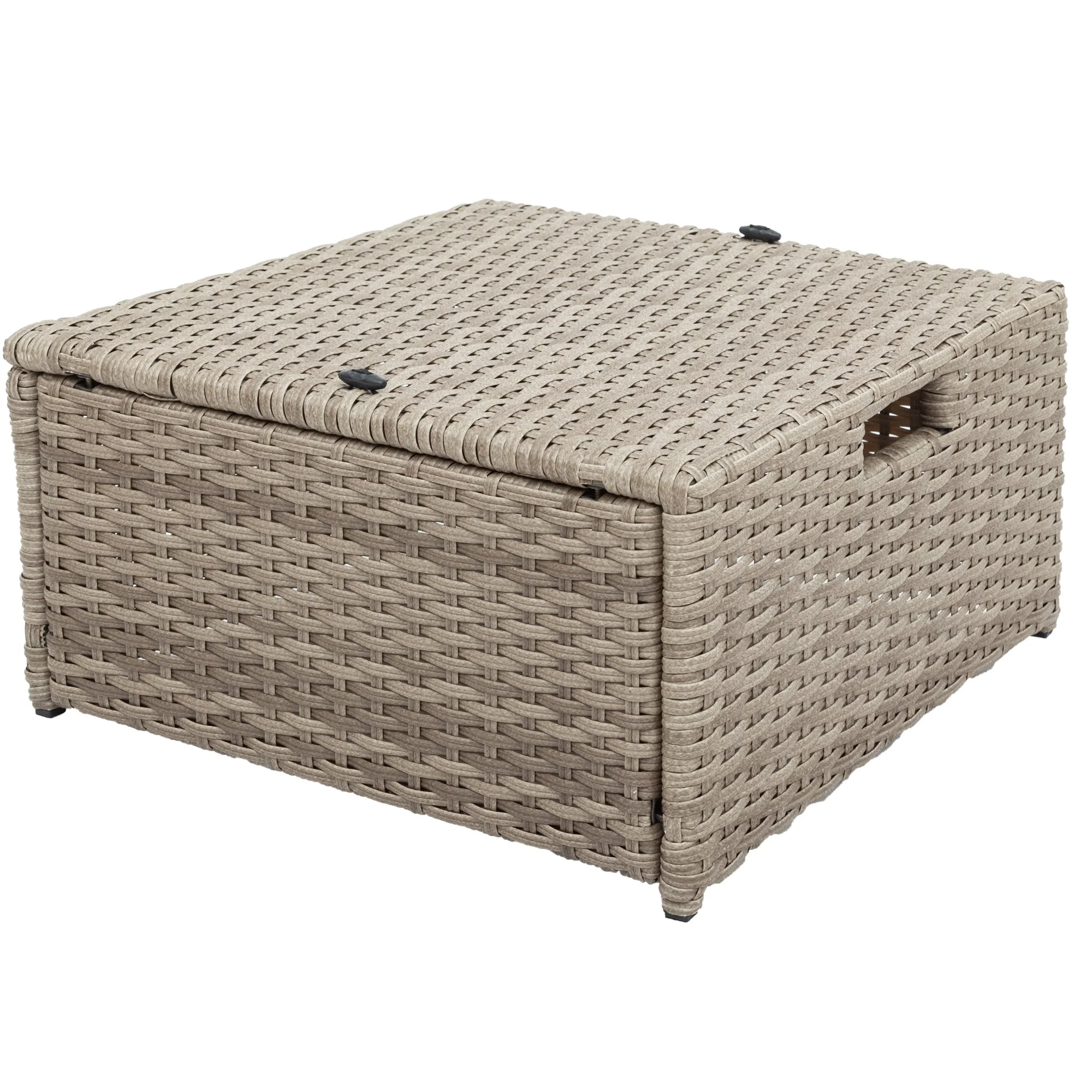 U-Style Patio Furniture 4 Piece Outdoor Wicker Sectional Sofa Set with Ottoman and Cushions - Image 8