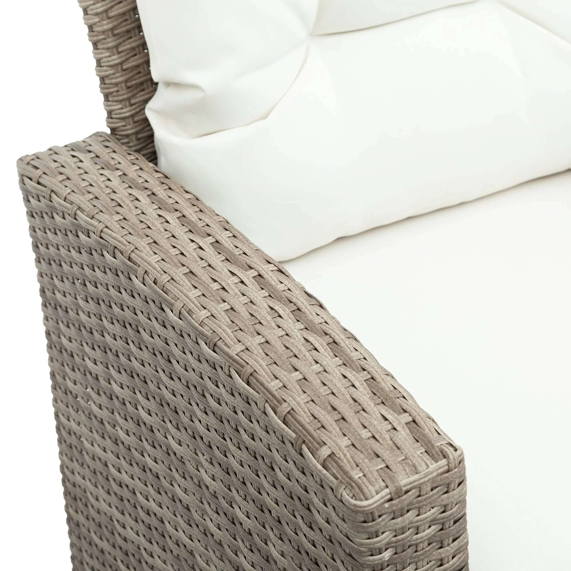 U-Style Patio Furniture 4 Piece Outdoor Wicker Sectional Sofa Set with Ottoman and Cushions - Image 9