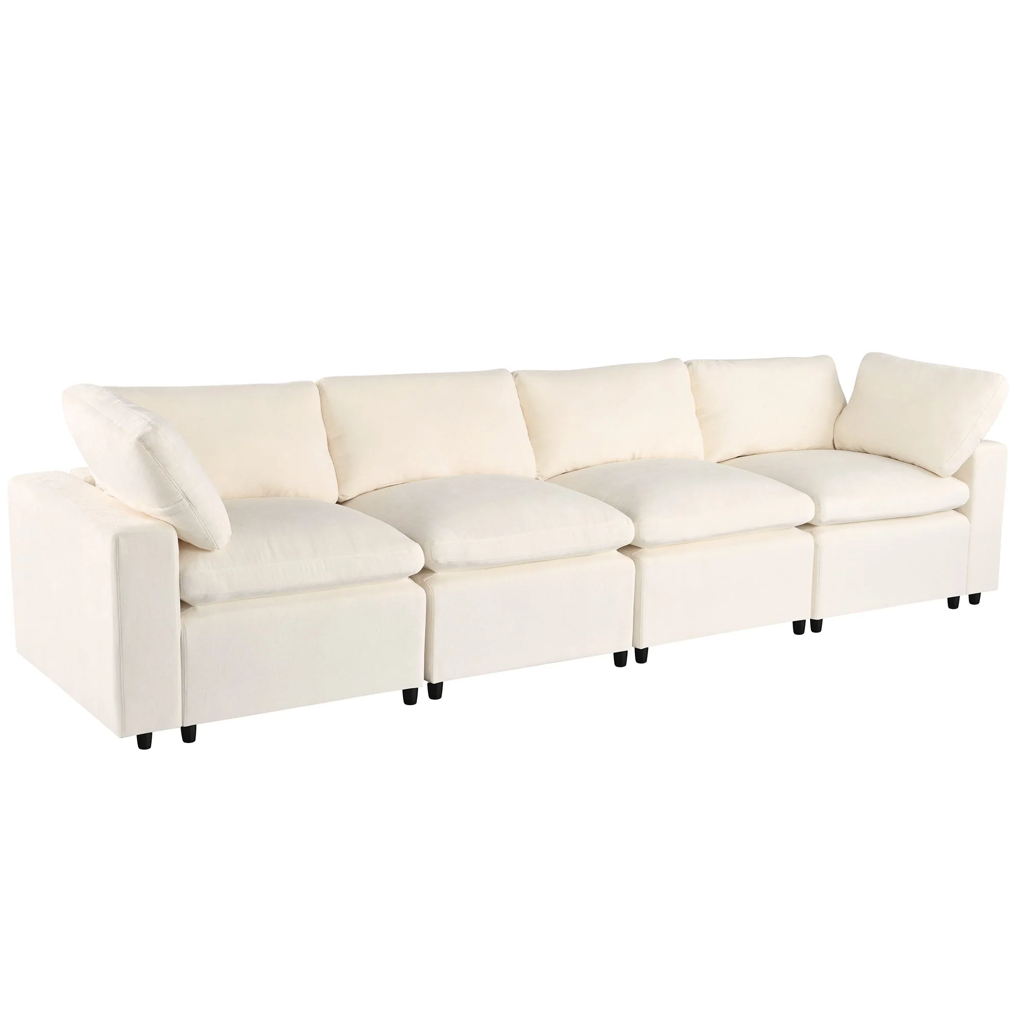 U-Style Upholstered Modular Sofa with Storage and Built-in Tech - Image 10